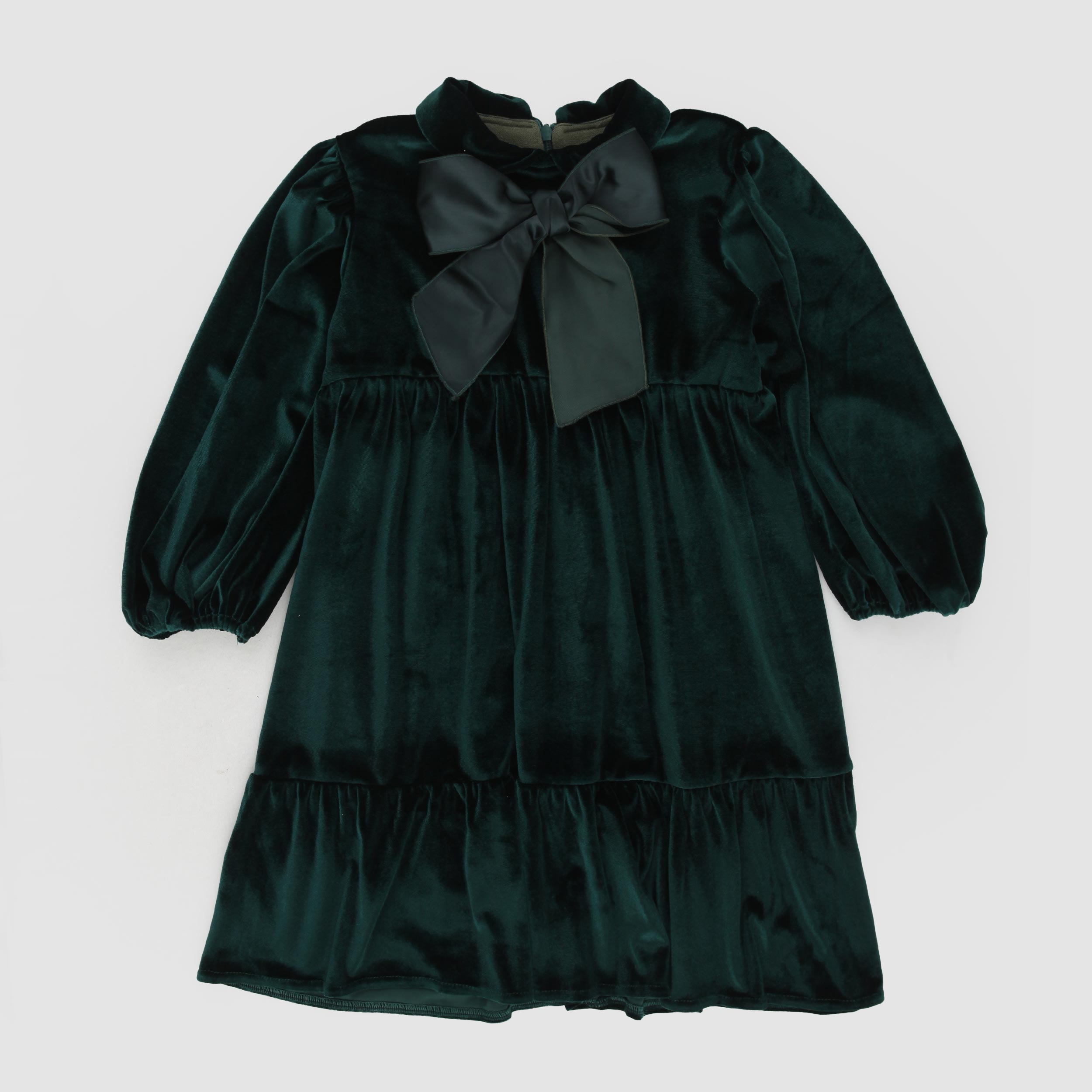 Abito Verde In Velluto Con Fiocco Firmato COLIBRI