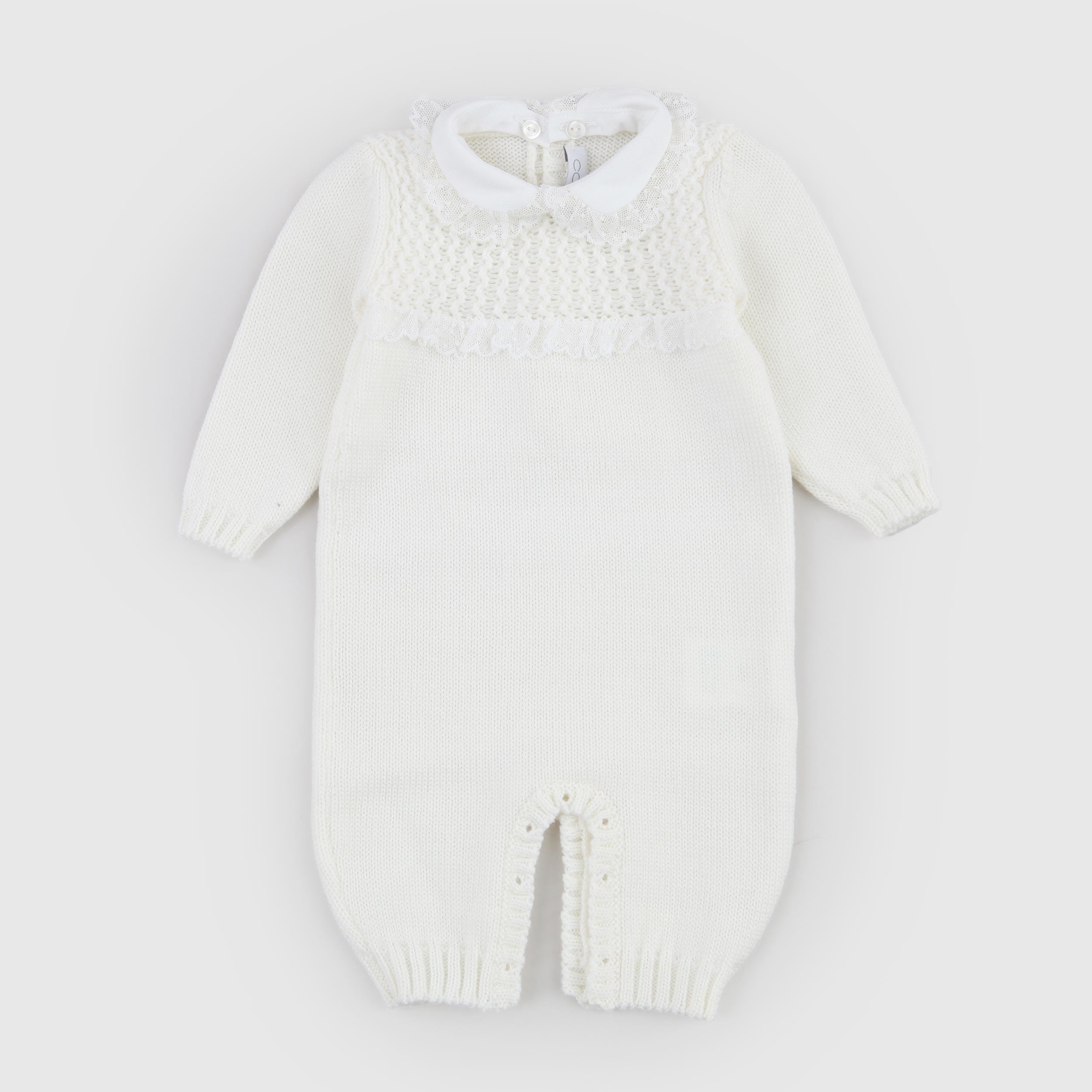 Cream Romper with Embroidery Signed COLIBRI