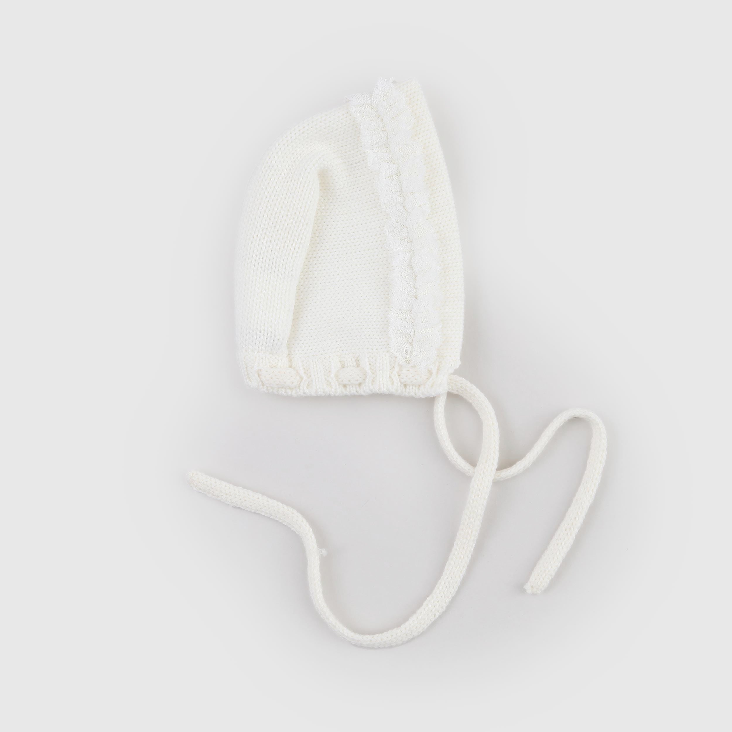 COLIBRI Branded White Knitted Bonnet