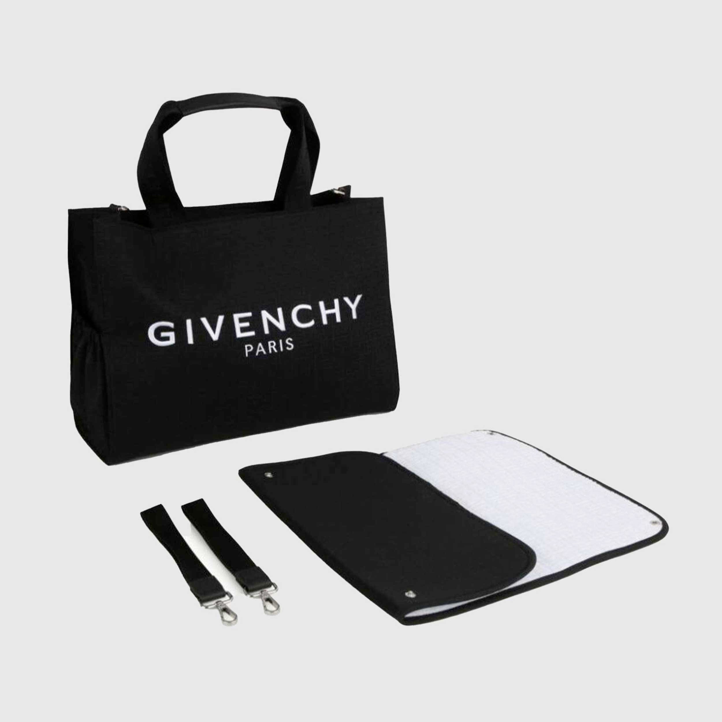 Black Changing Bag with Embroidery by GIVENCHY