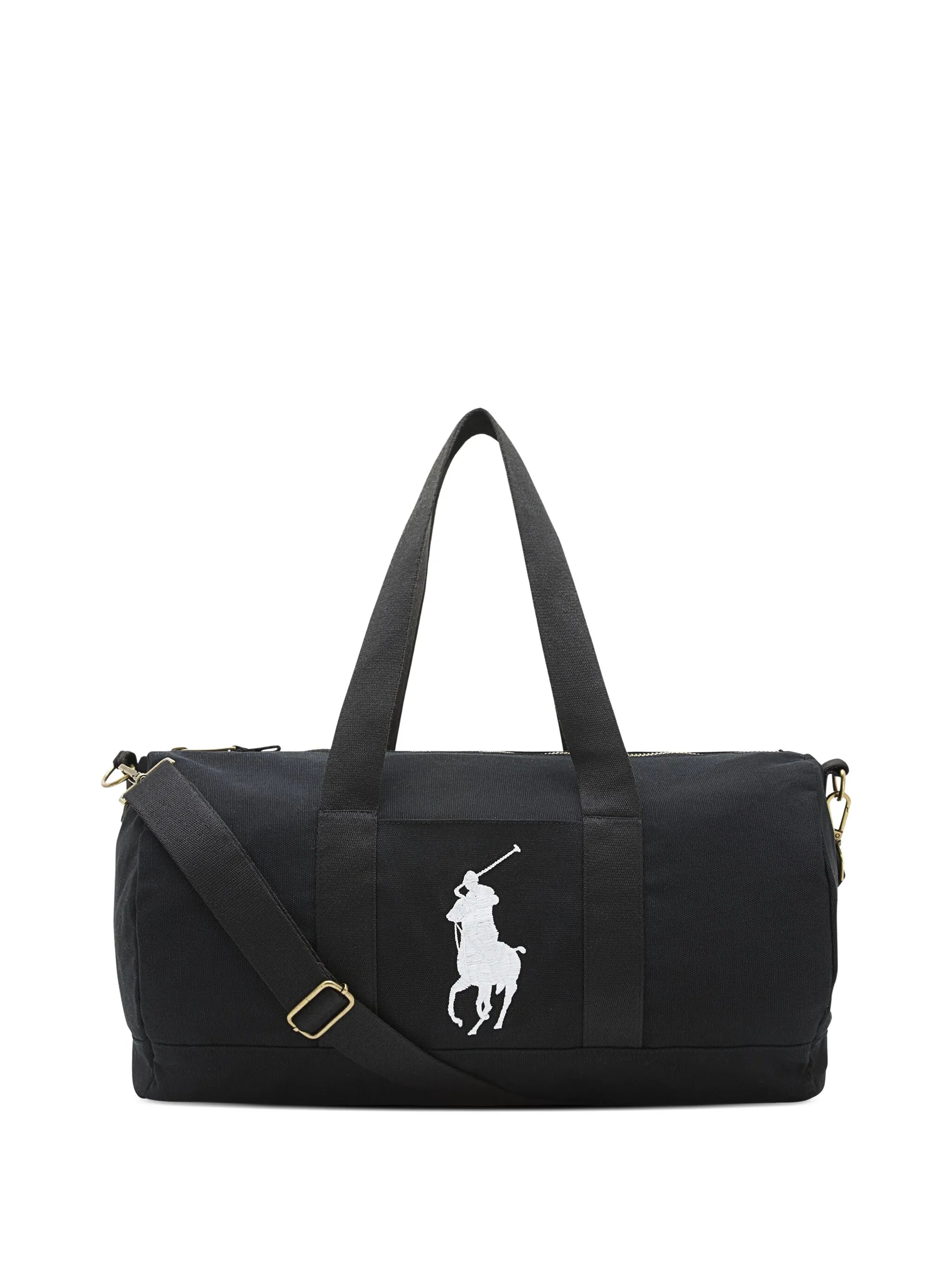 Borsa Nera Con Maxi Logo Duffle Firmata RALPH LAUREN
