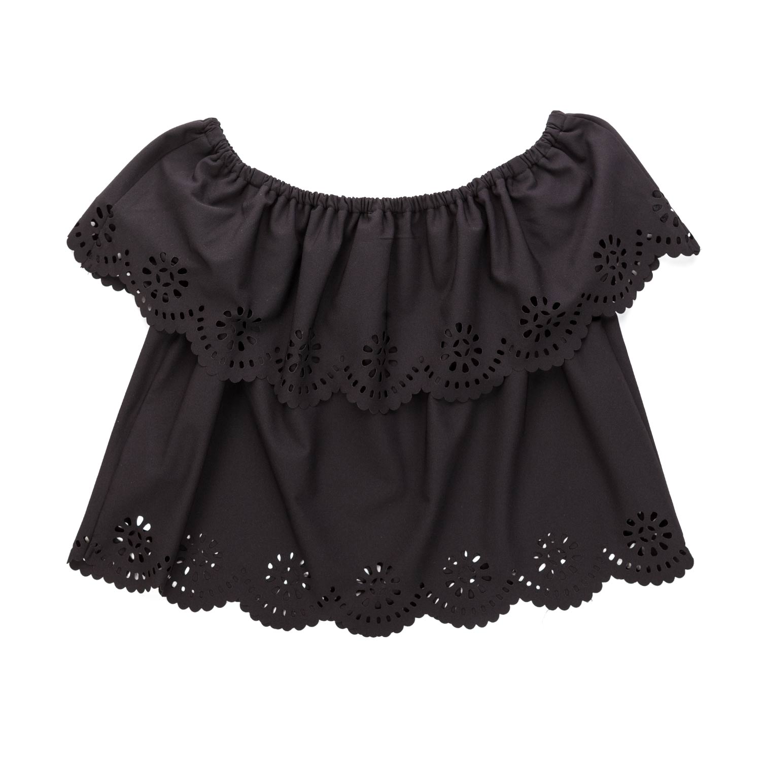 TOP NERO VOLANT BAMBINA E TEENAGER - annameglio.com abbigliamento moda