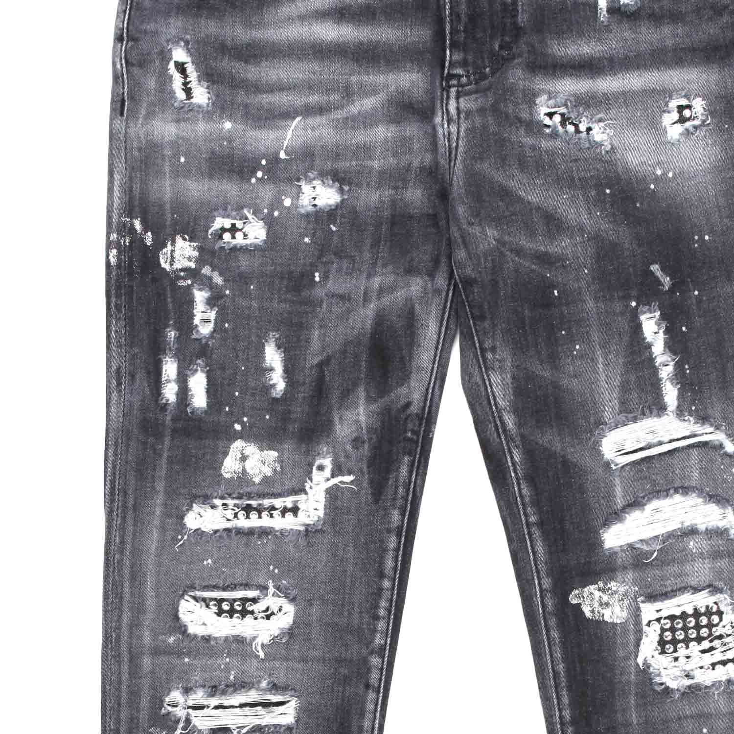 JEANS NERI STRAPPATI TEEN - annameglio.com abbigliamento moda