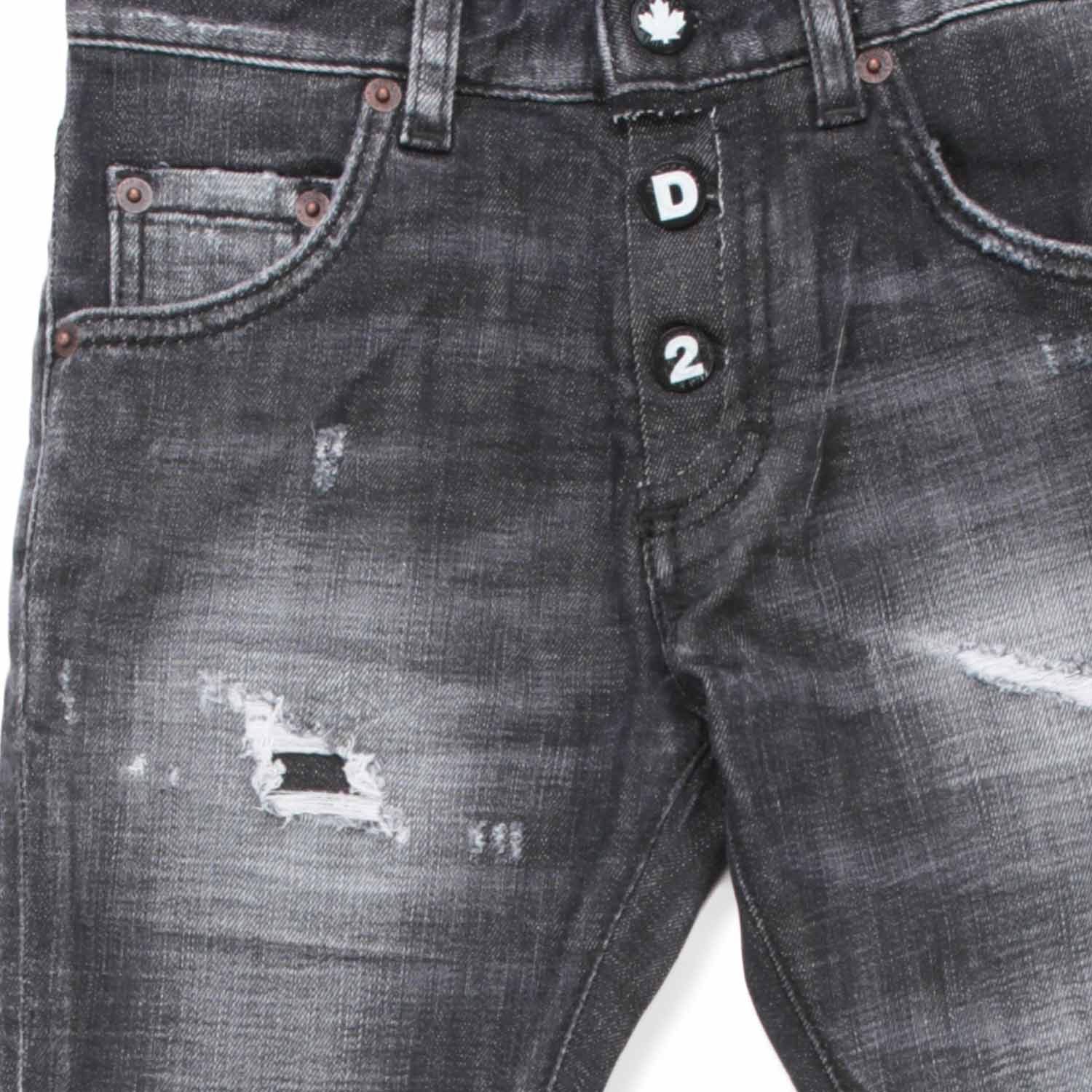 JEANS NERI STRAPPATI BIMBO TEEN - annameglio.com abbigliamento moda