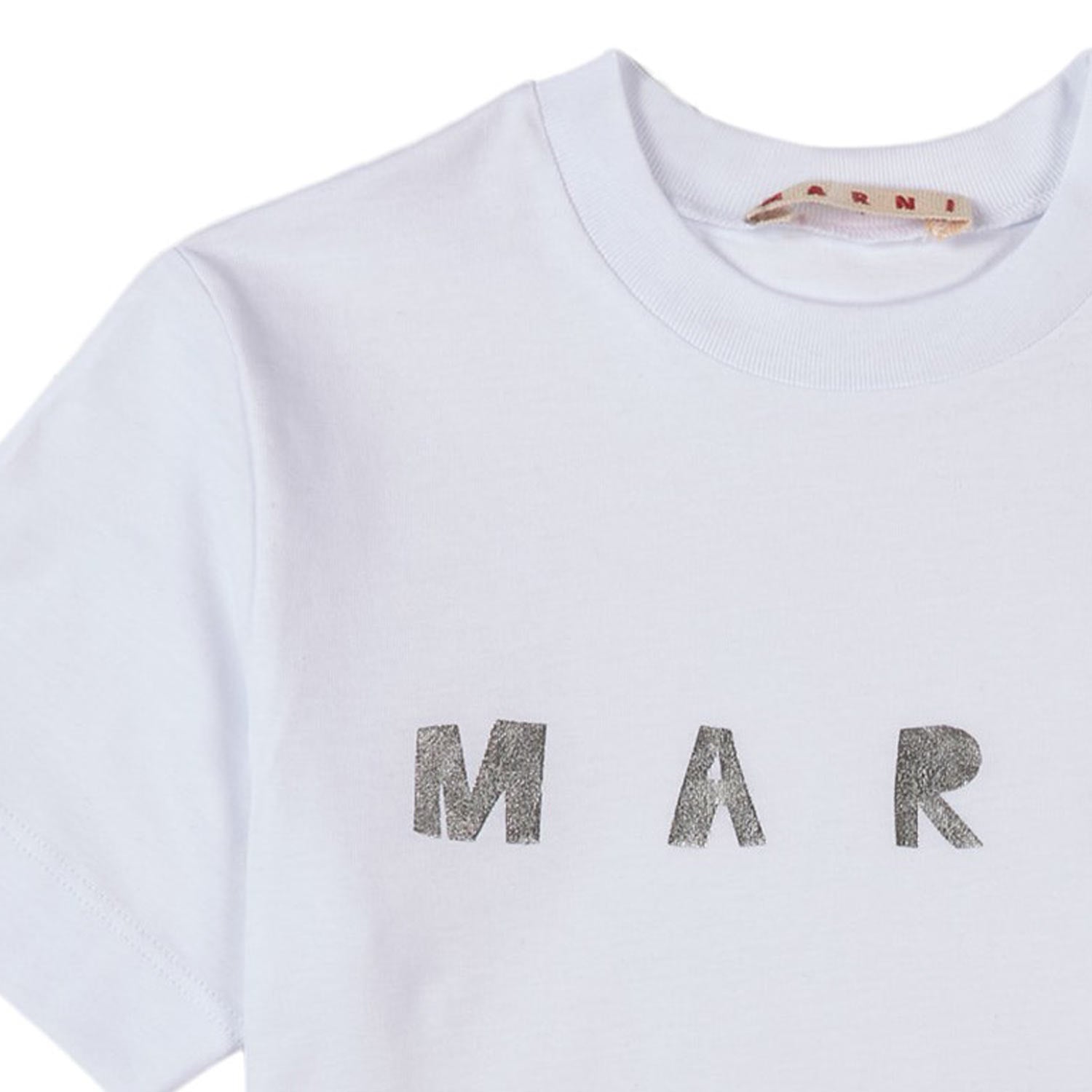 T-SHIRT BIANCA CON STAMPA ARGENTO BAMBINA E TEENAG - annameglio.com abbigliamento moda