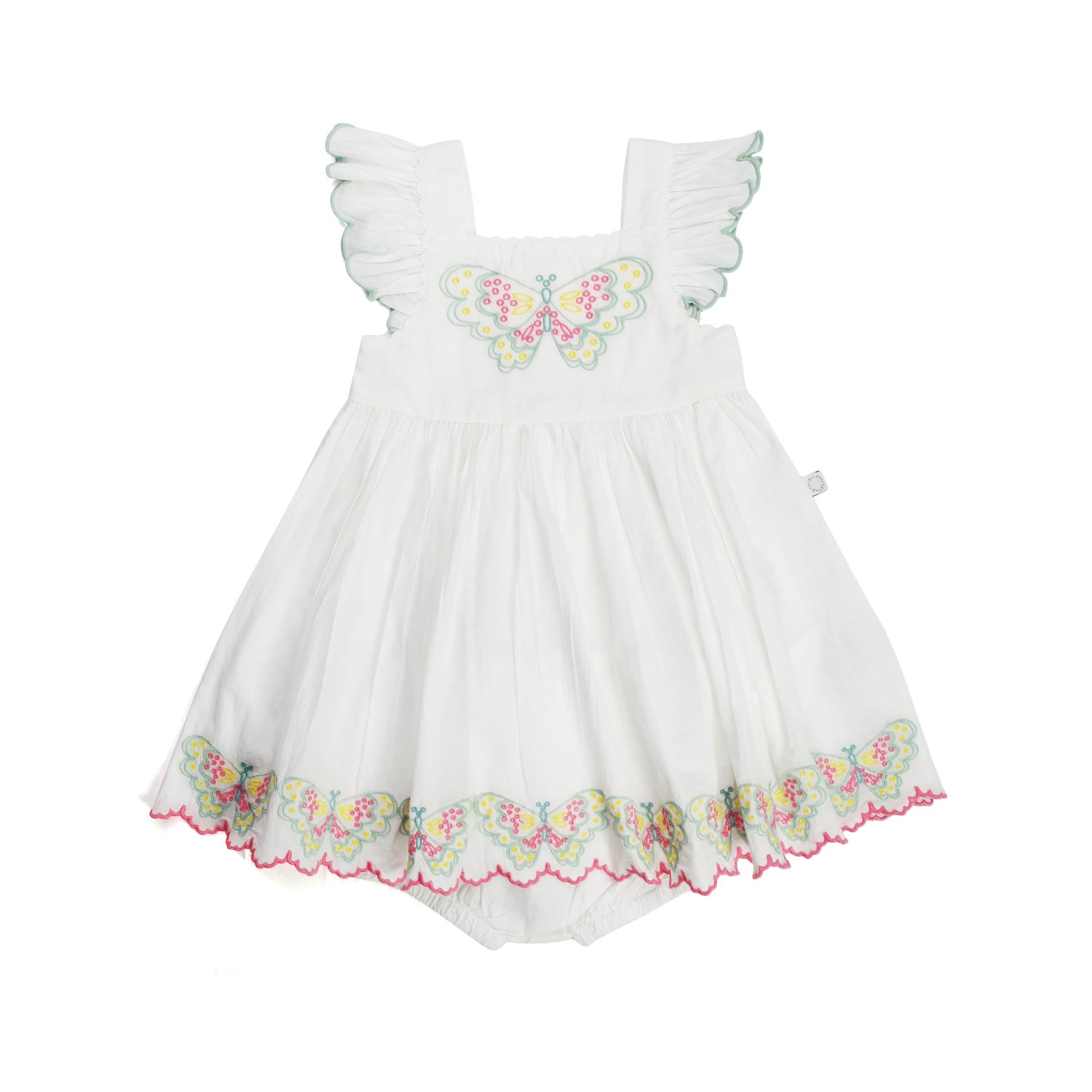 Vestito in Cotone con Farfalle Ricamate - annameglio.com abbigliamento moda