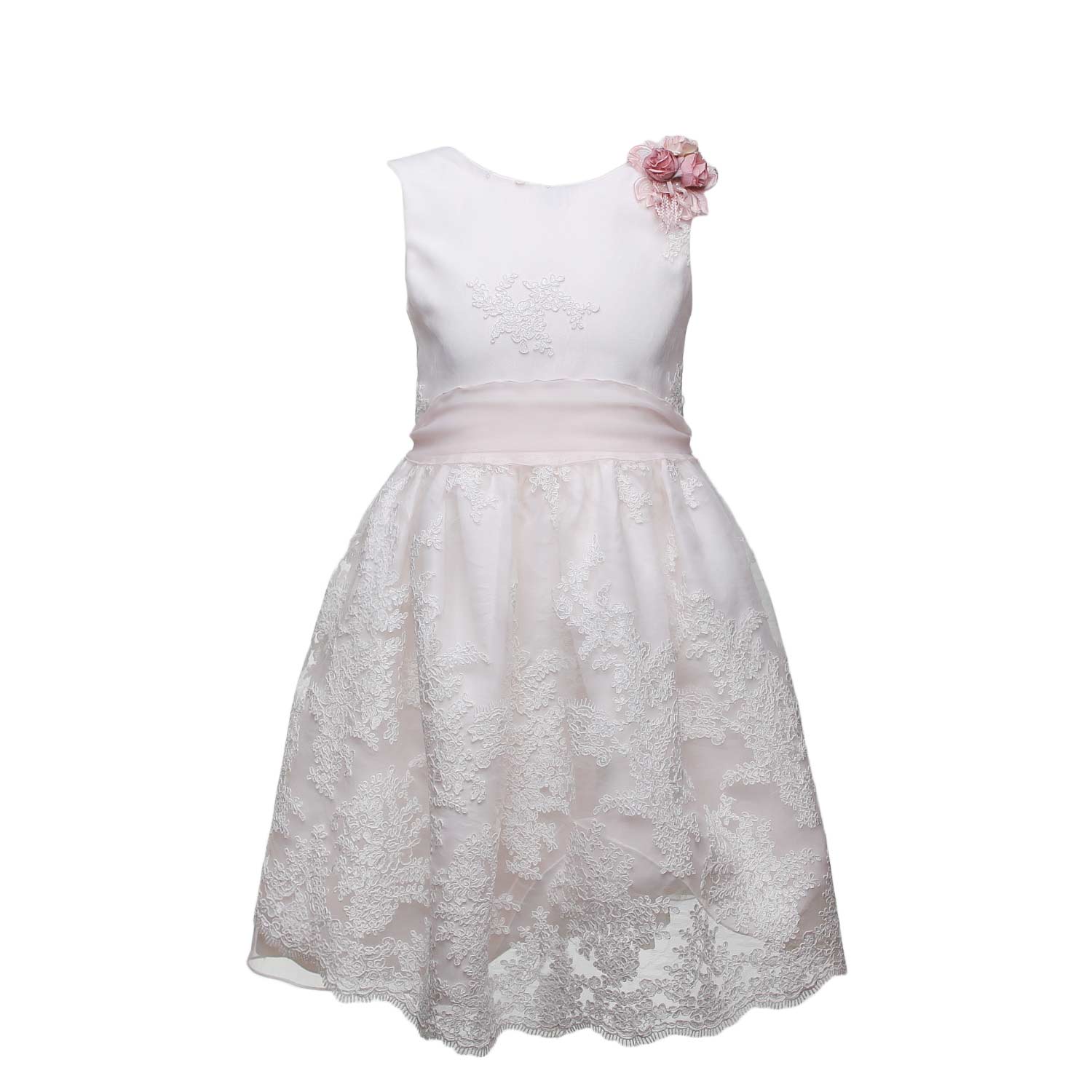 ABITO CERIMONIA BIANCO-ROSA BAMBINA - annameglio.com abbigliamento moda