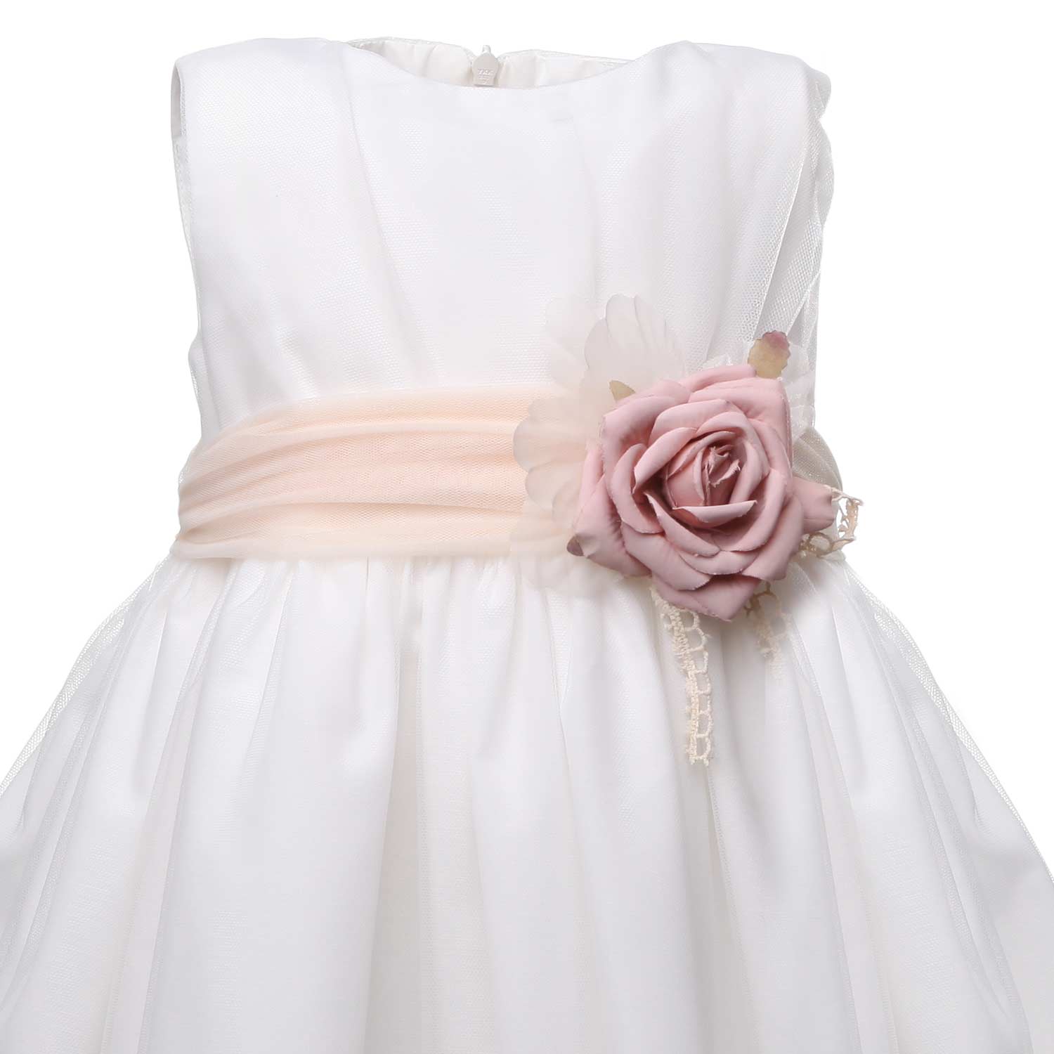 Abito Battesimo dettagli rosa cipria - annameglio.com abbigliamento moda