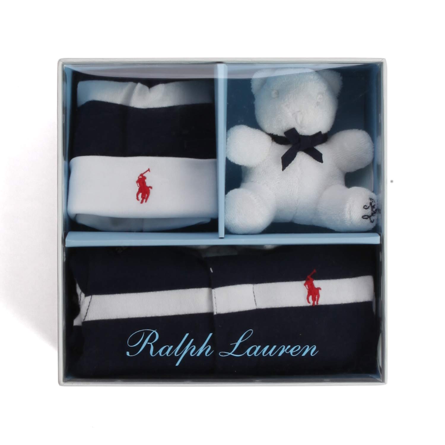 Set Baby Gift Righe Classic Bianco Blu - annameglio.com abbigliamento moda