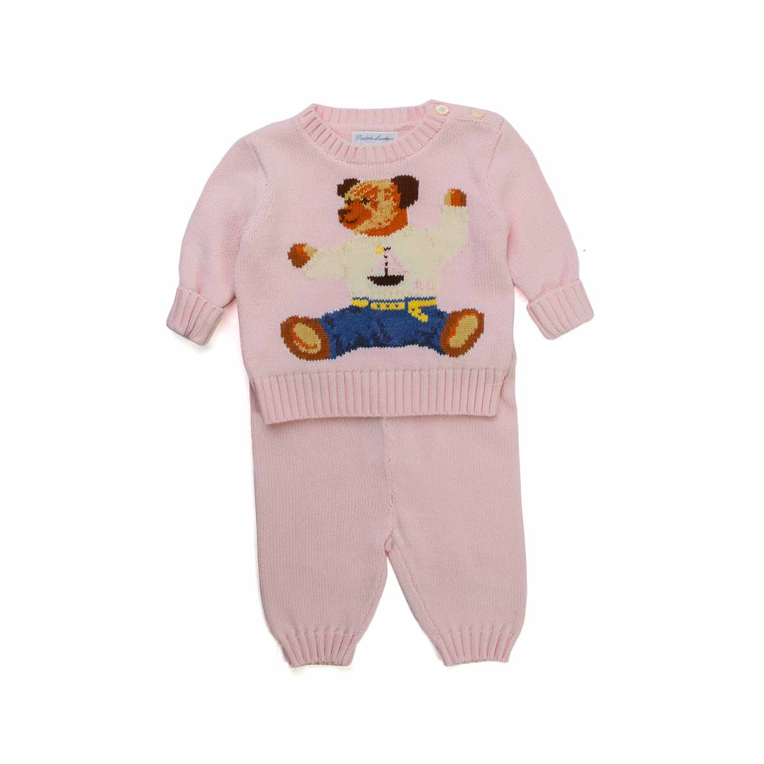 COMPLETO ROSA COTONE NEONATA - annameglio.com abbigliamento moda