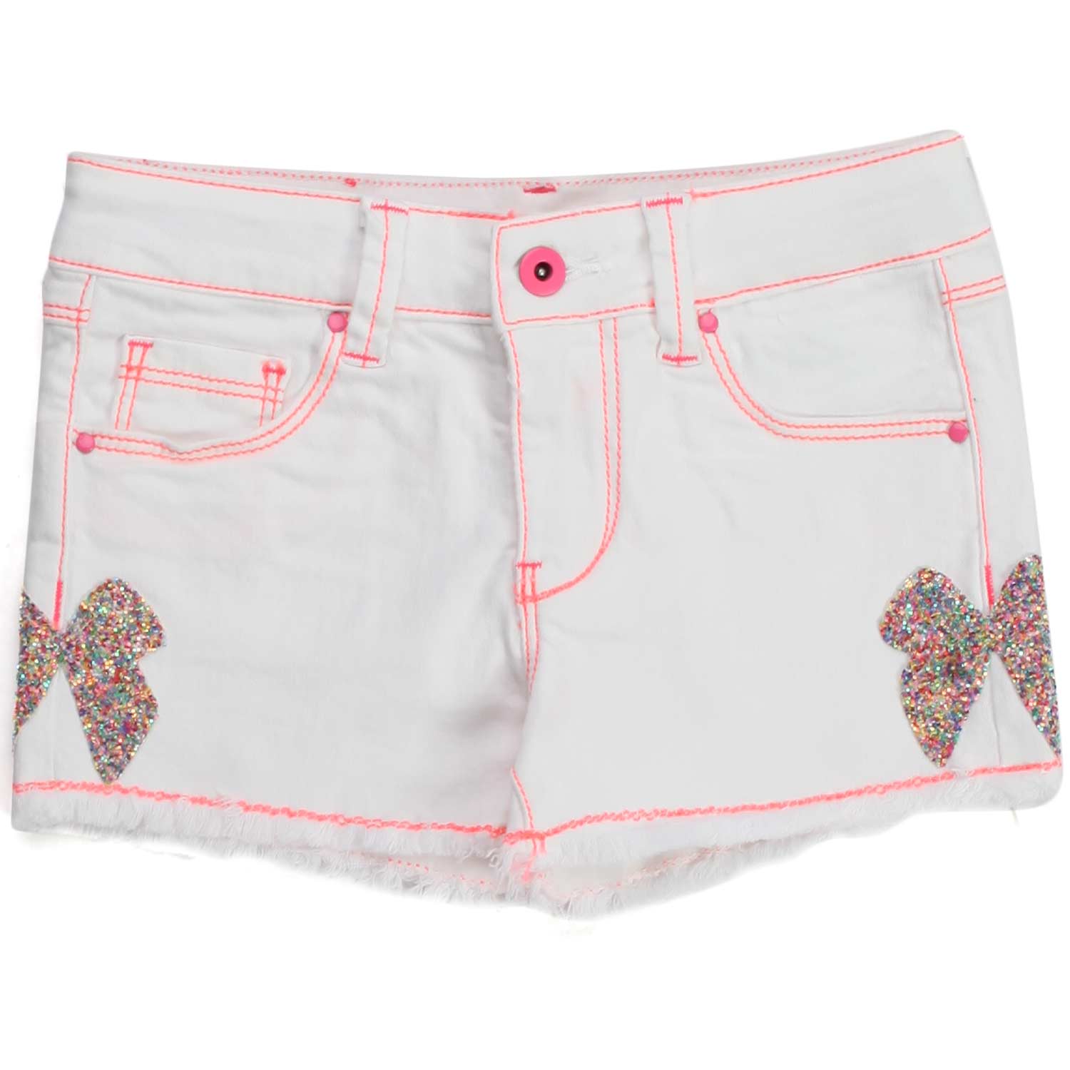 SHORTS BIANCHI E ROSA FLUO BAMBINA - annameglio.com abbigliamento moda