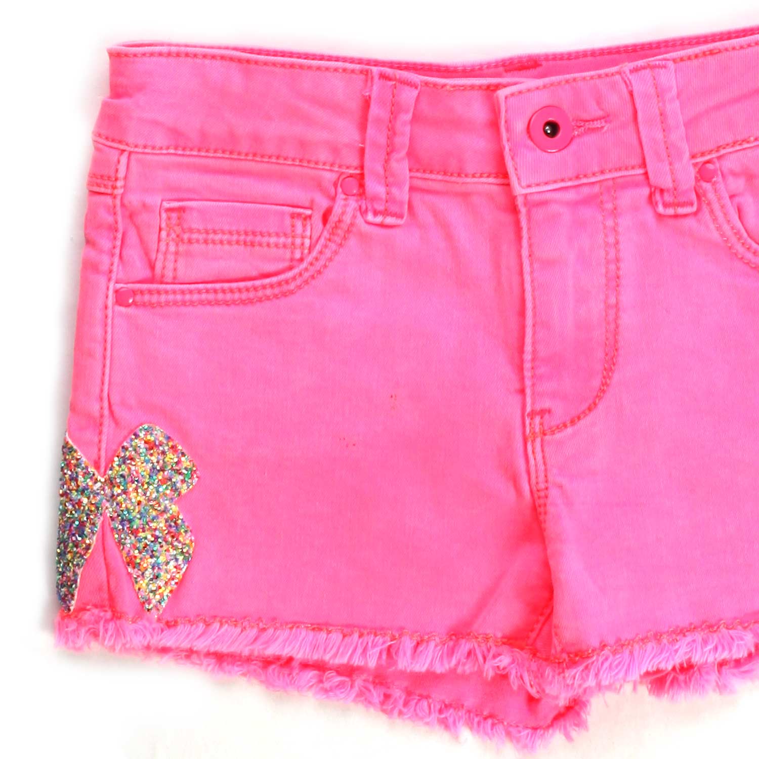SHORTS IN DENIM ROSA FLUO BAMBINA - annameglio.com abbigliamento moda
