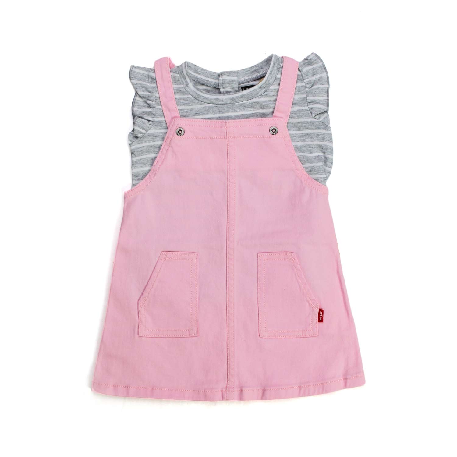 SALOPETTE ROSA CON T-SHIRT GRIGIA BAMBINA - annameglio.com abbigliamento moda