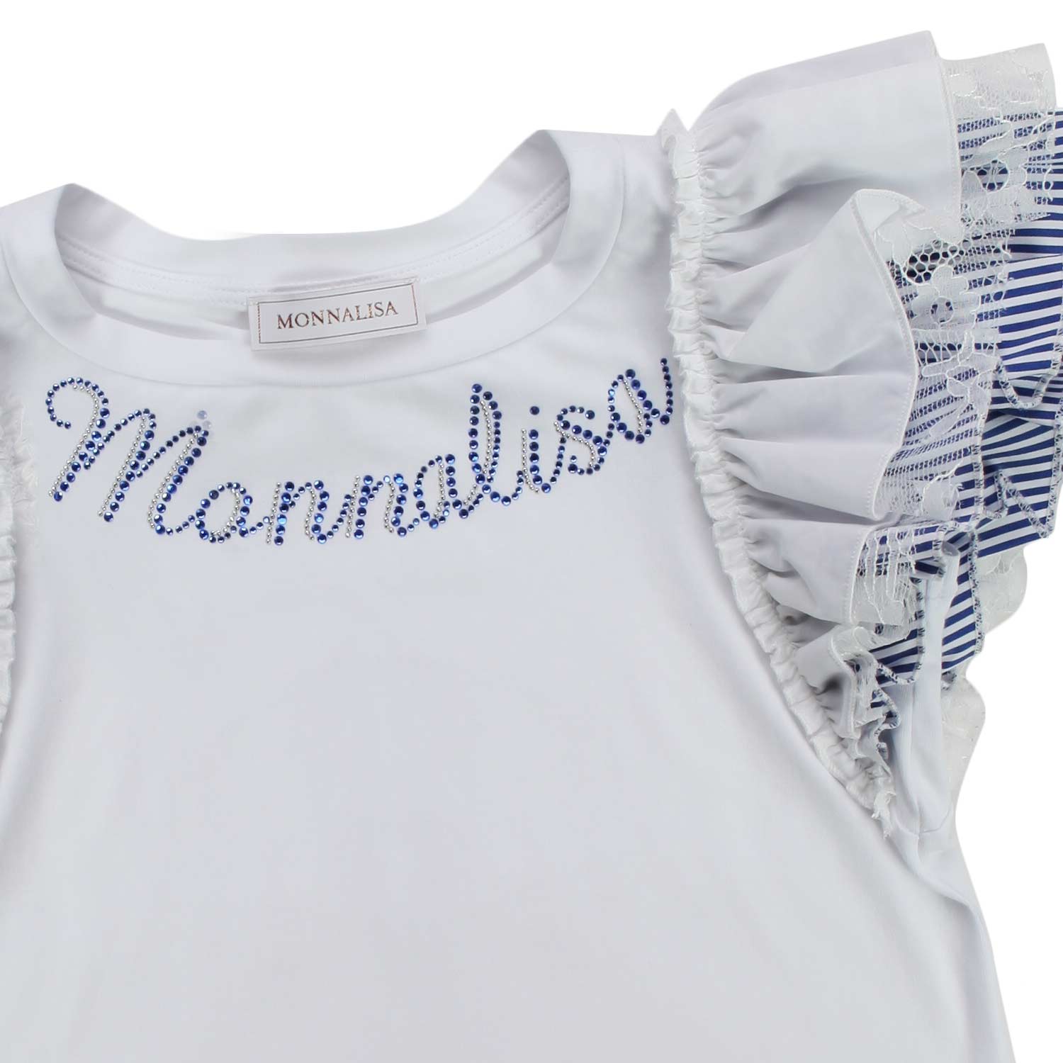 TOP BIANCO BAMBINA CON VOLANTS - annameglio.com abbigliamento moda