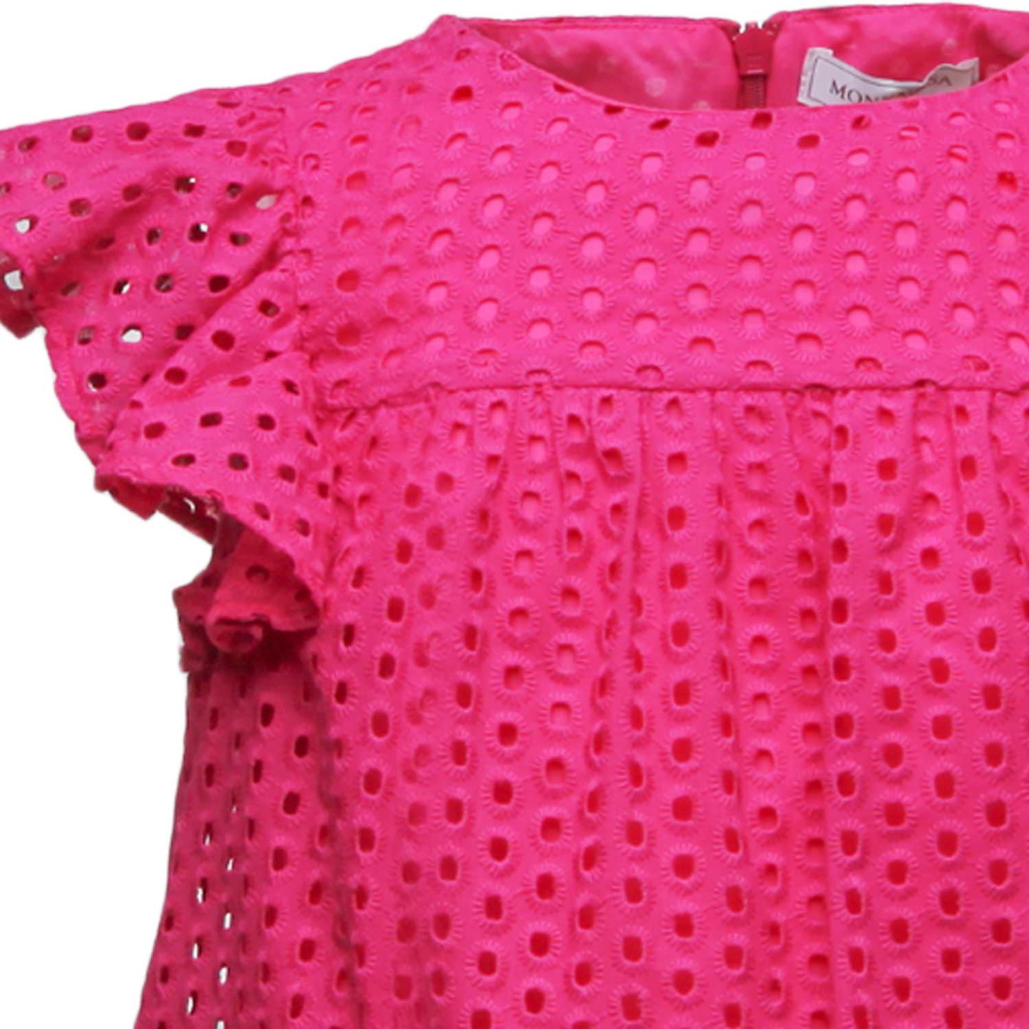 ABITO FUCSIA BAMBINA CON RICAMI SANGALLO - annameglio.com abbigliamento moda