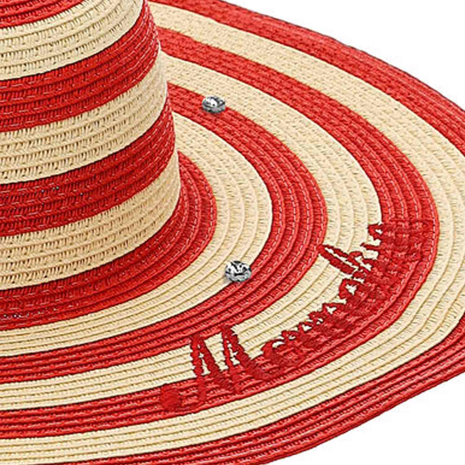 Cappello Paglia Stripes rosso con logo - annameglio.com abbigliamento moda