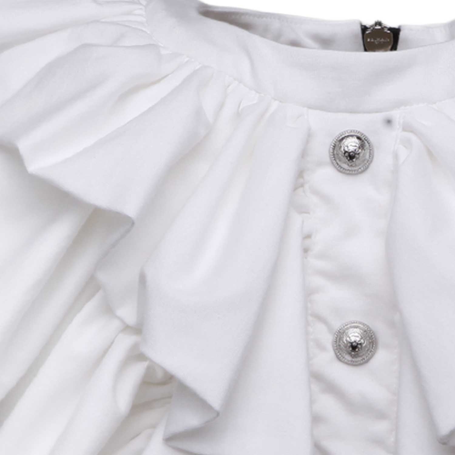 Top volant bottoni logo bianco - annameglio.com abbigliamento moda
