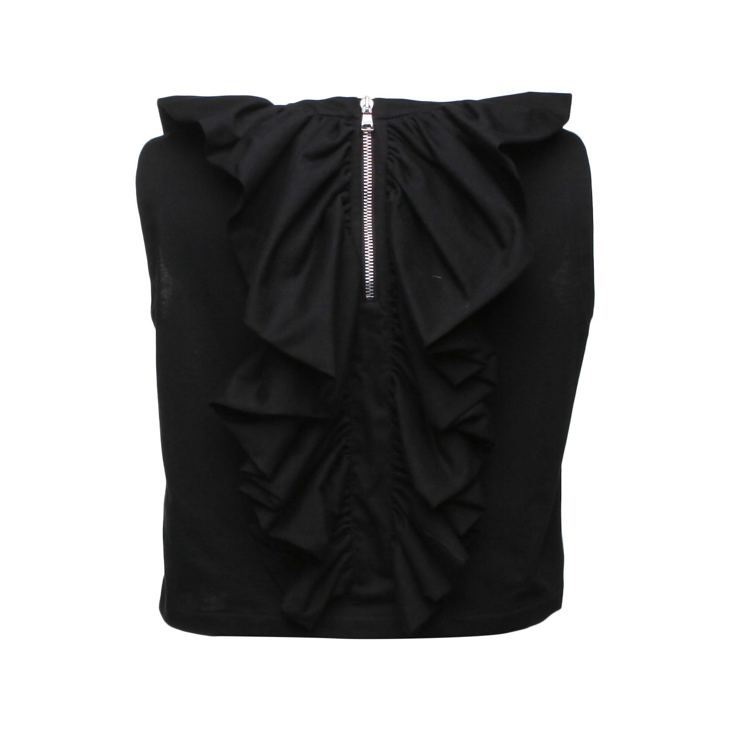 Top volant bottoni logo nero - annameglio.com abbigliamento moda