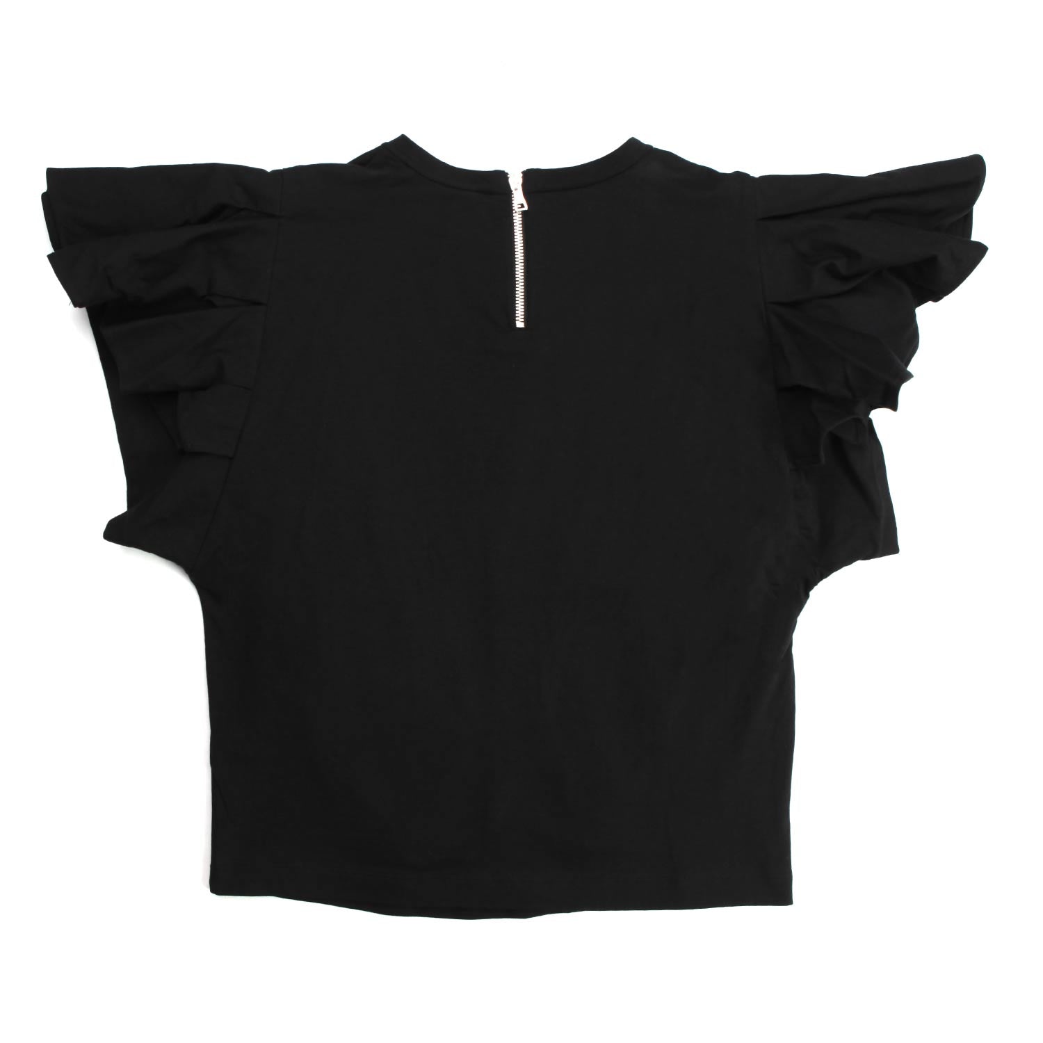 Top volant nero logo lurex - annameglio.com abbigliamento moda