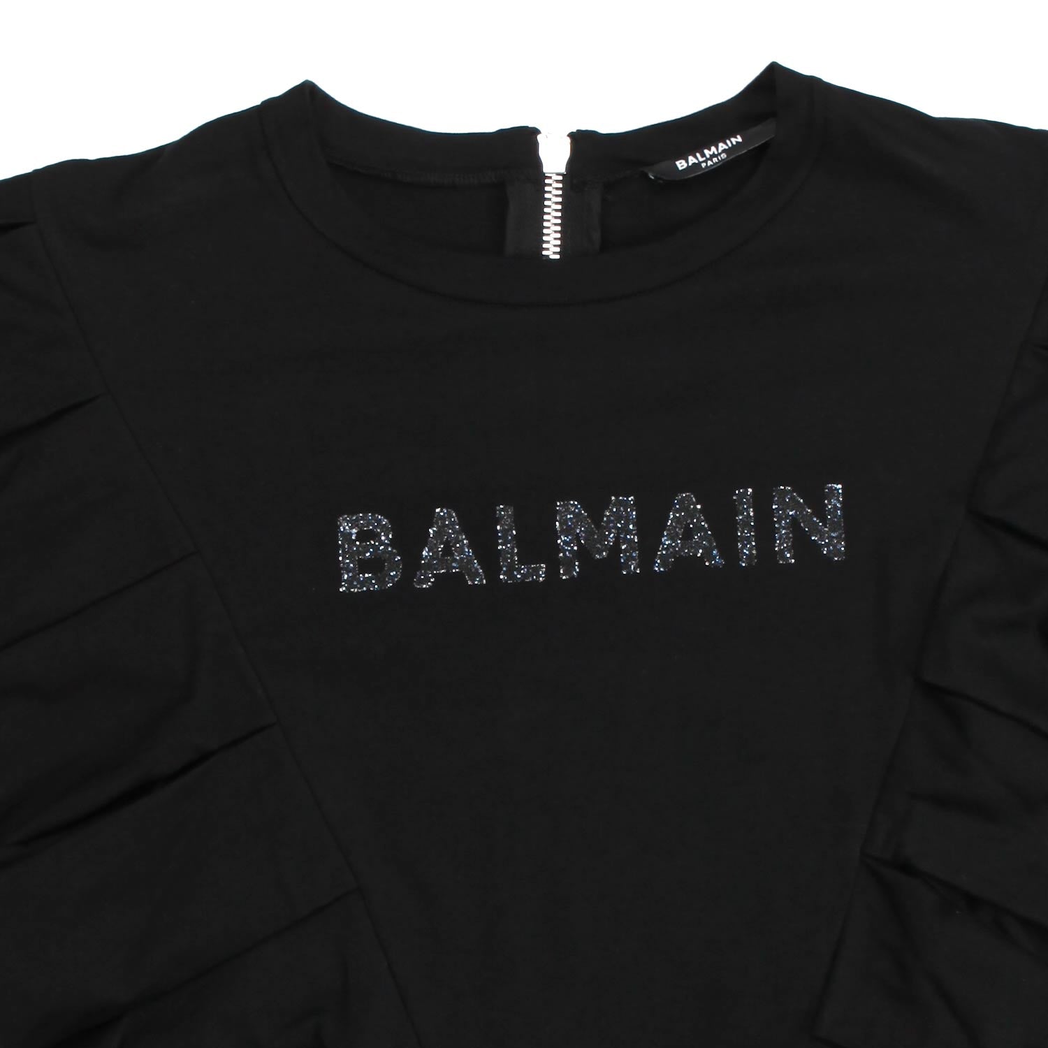 Top volant nero logo lurex - annameglio.com abbigliamento moda