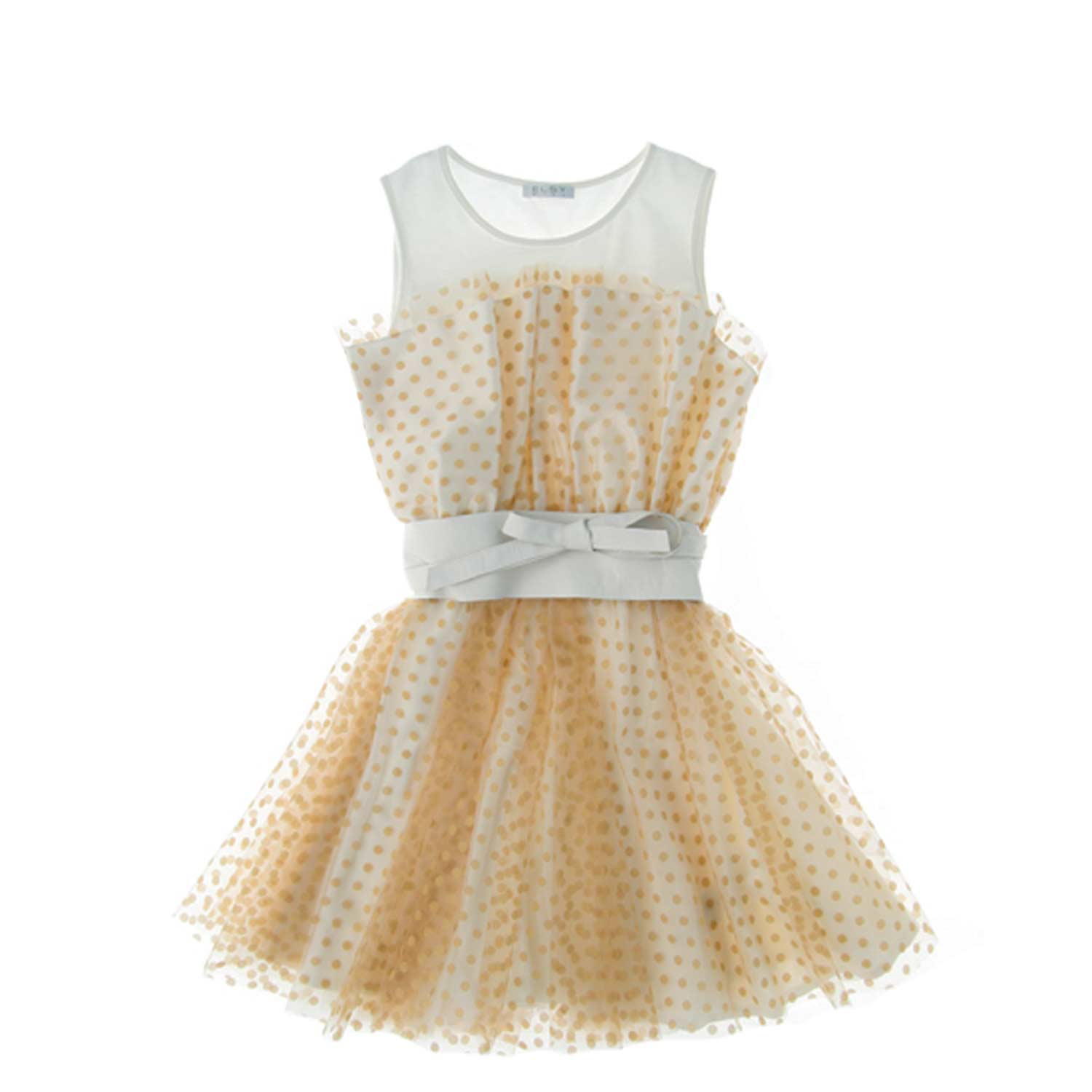 ABITO BEIGE A POIS BAMBINA TEEN - annameglio.com abbigliamento moda