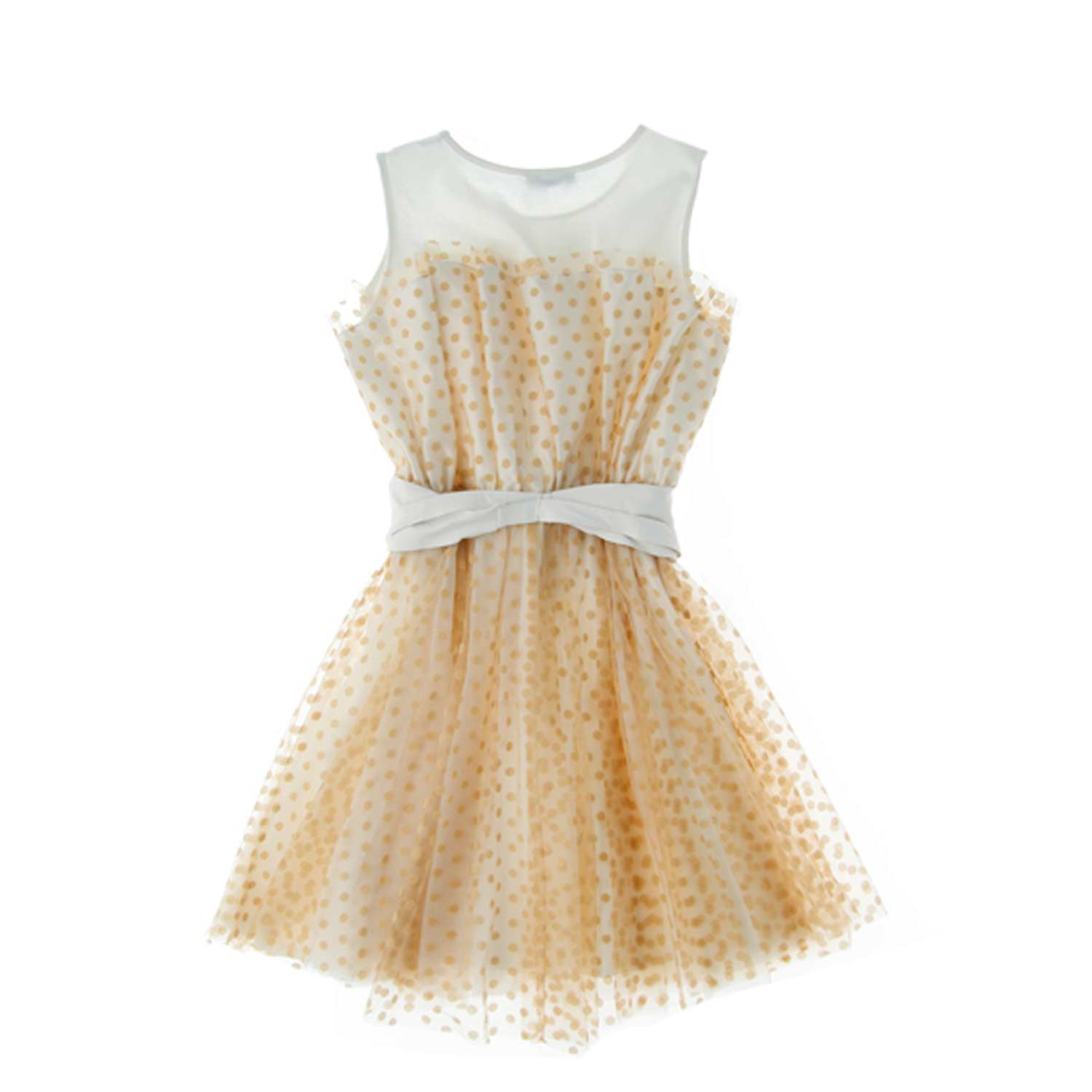 ABITO BEIGE A POIS BAMBINA TEEN - annameglio.com abbigliamento moda