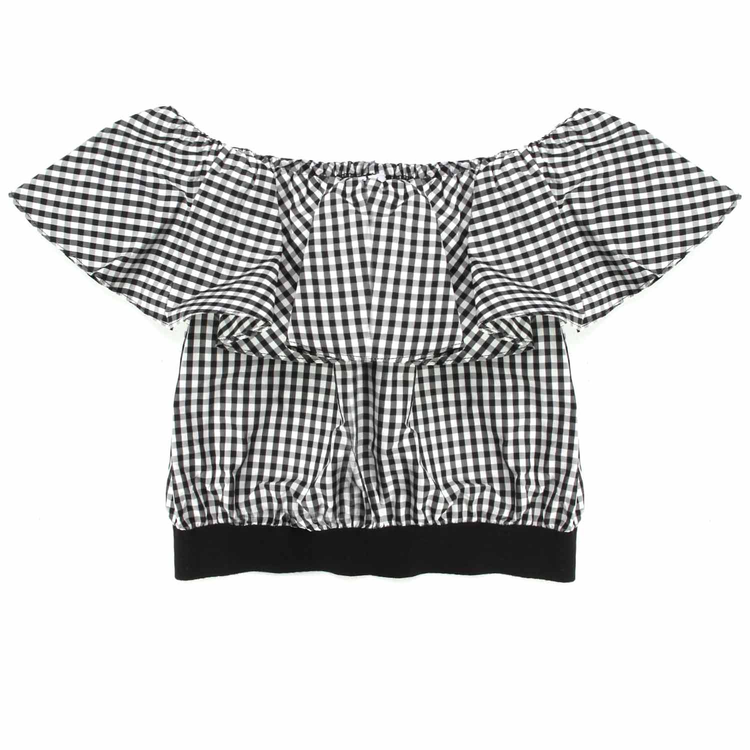 TOP BIANCO E NERO A QUADRETTI BAMBINA E TEENAGER - annameglio.com abbigliamento moda