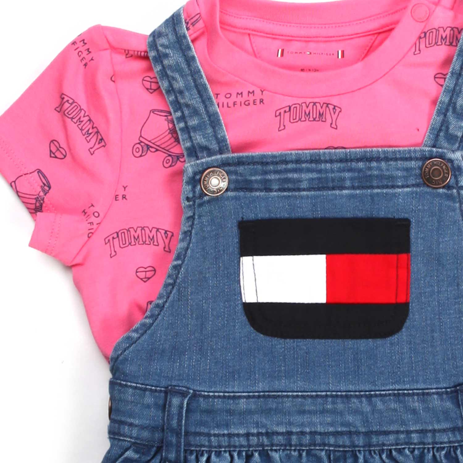 COMPLETINO SALOPETTE BLU E ROSA BIMBA E BAMBINA - annameglio.com abbigliamento moda