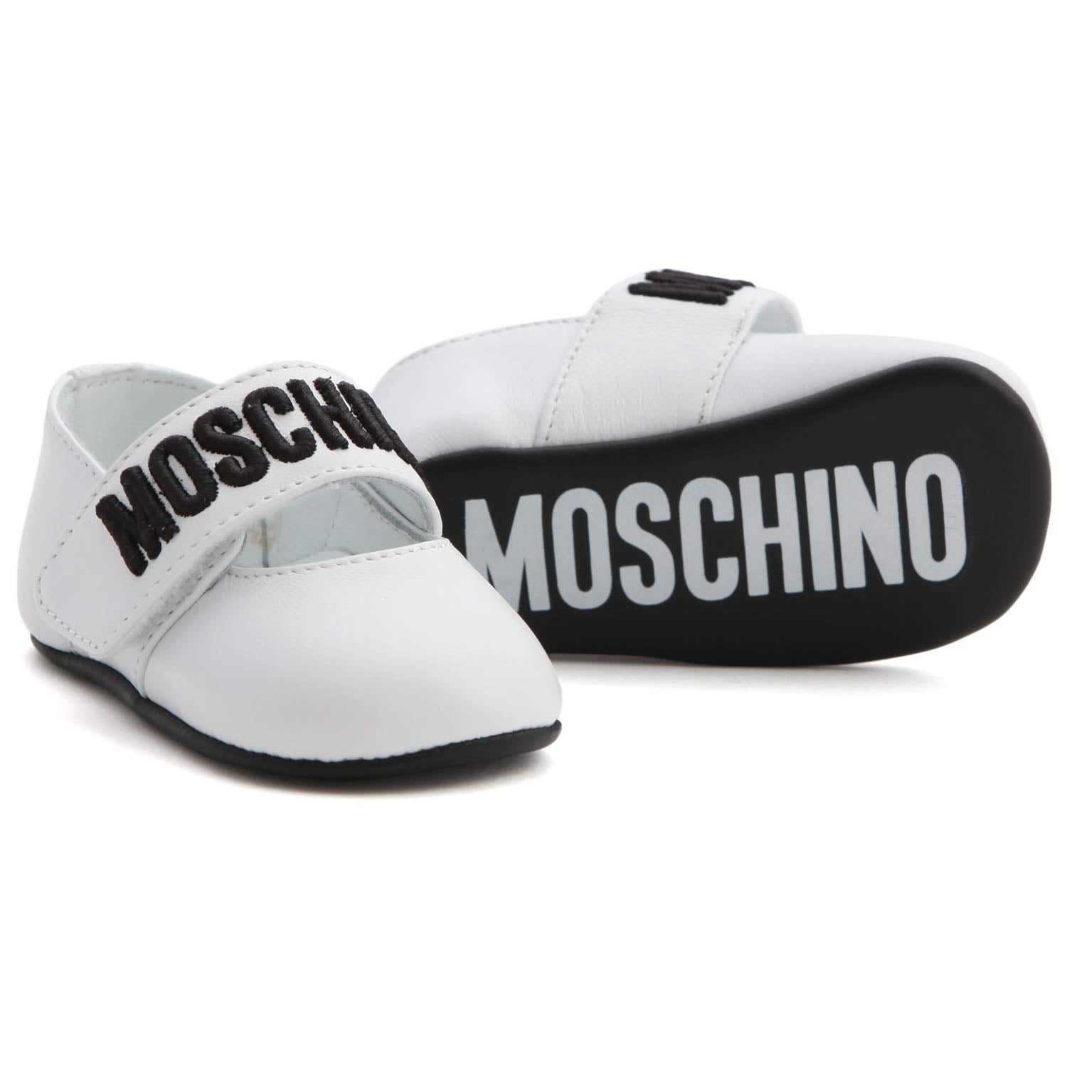 SCARPINE BIANCHE LOGO NEONATA - annameglio.com abbigliamento moda