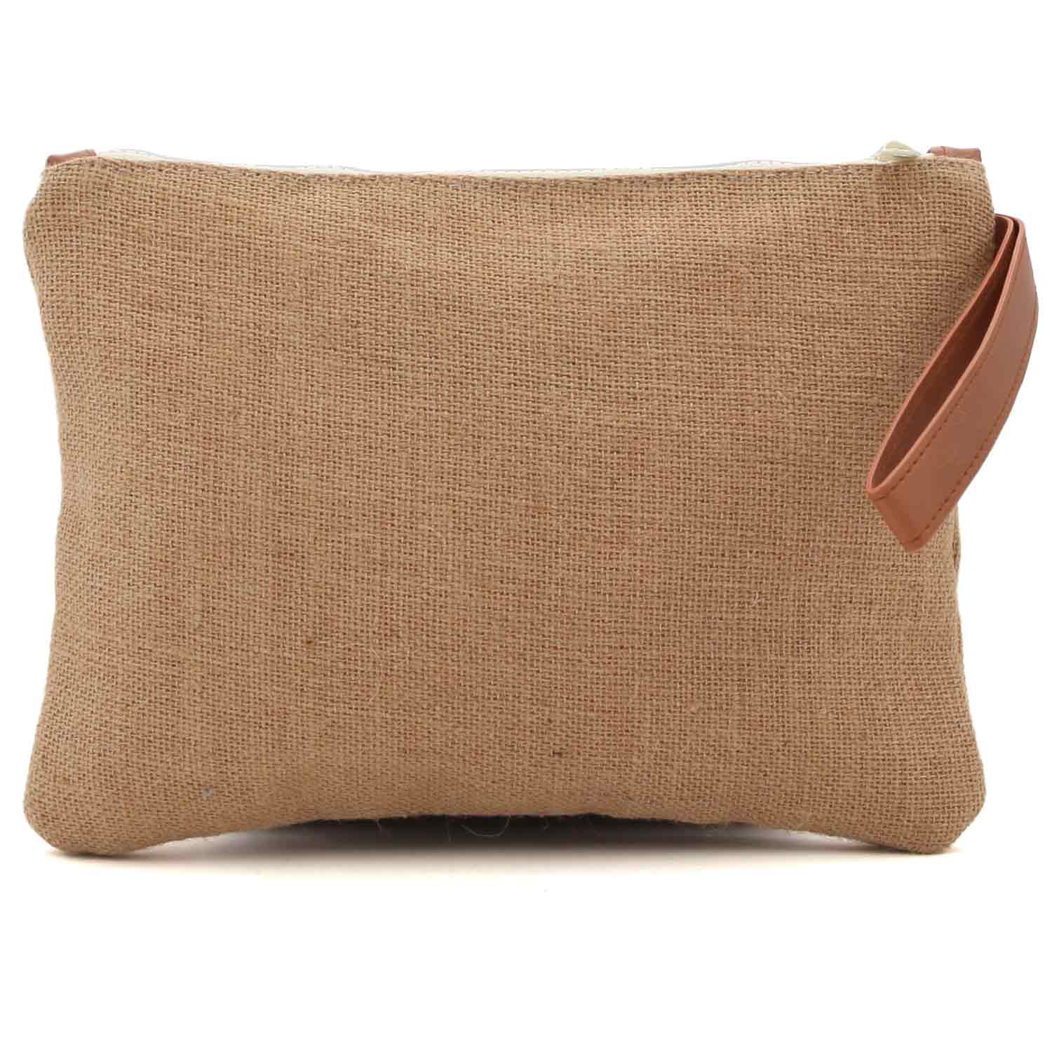 Pochette in juta logo rosa ricamato - annameglio.com abbigliamento moda