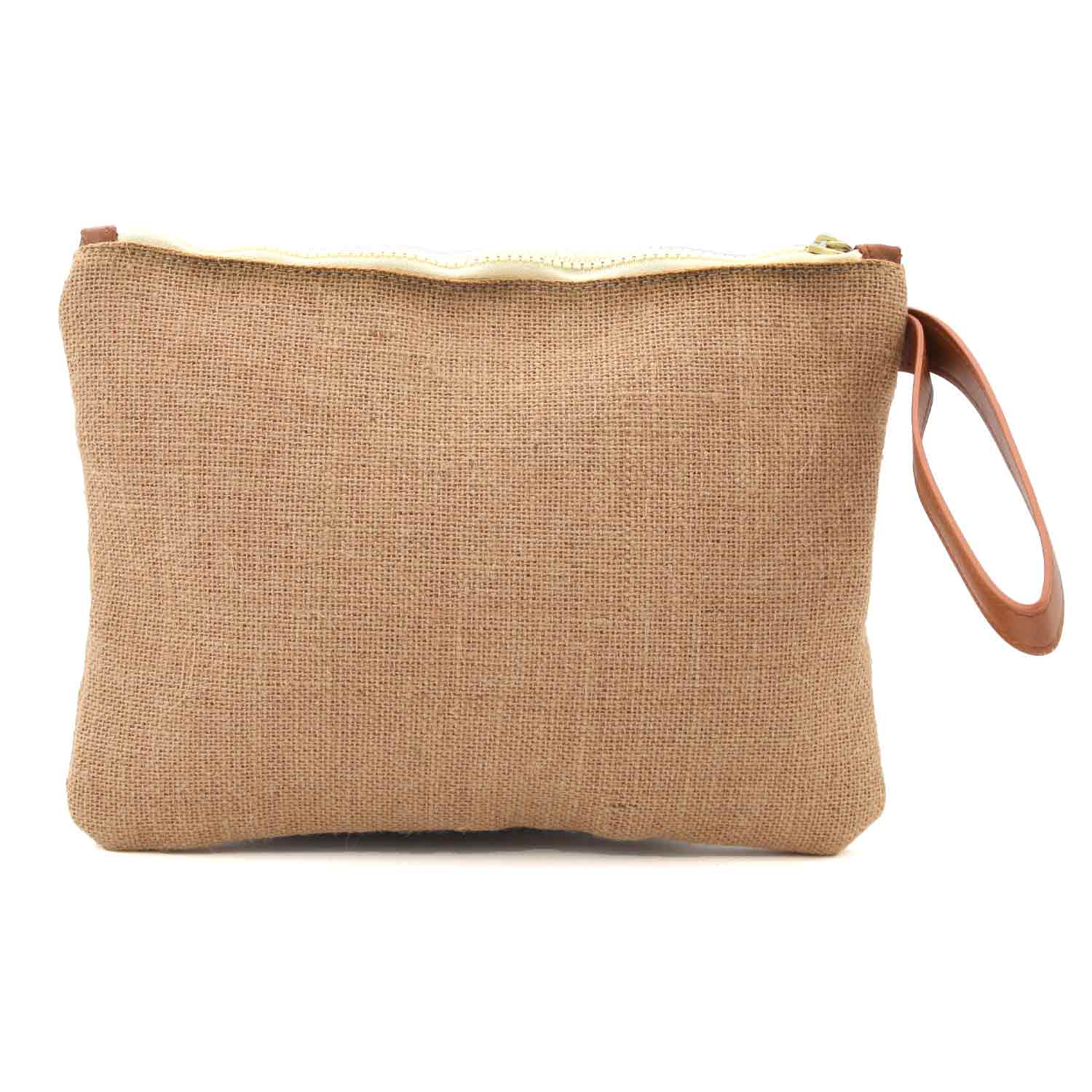 Pochette in juta logo ricamato - annameglio.com abbigliamento moda