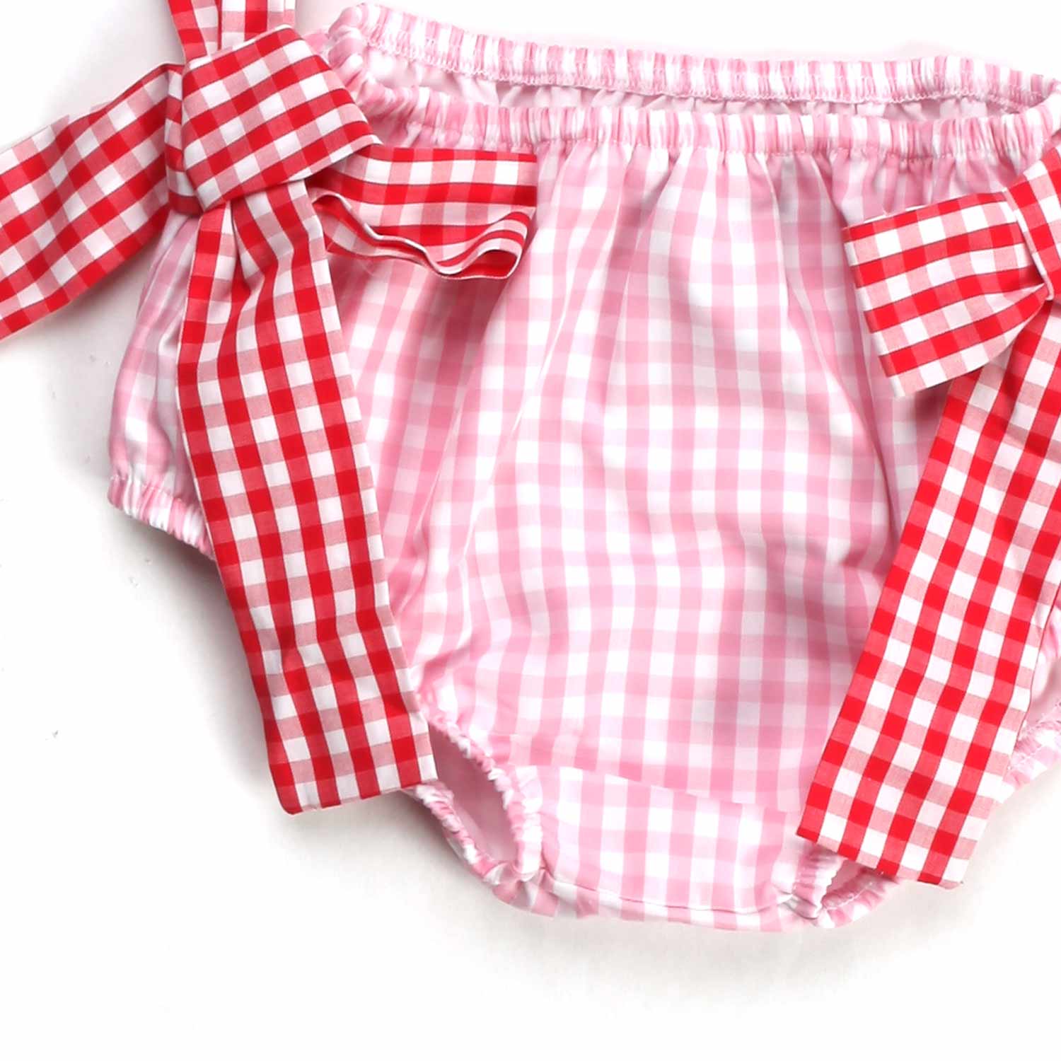 SLIP MARE ROSA A QUADRETTI NEONATA - annameglio.com abbigliamento moda