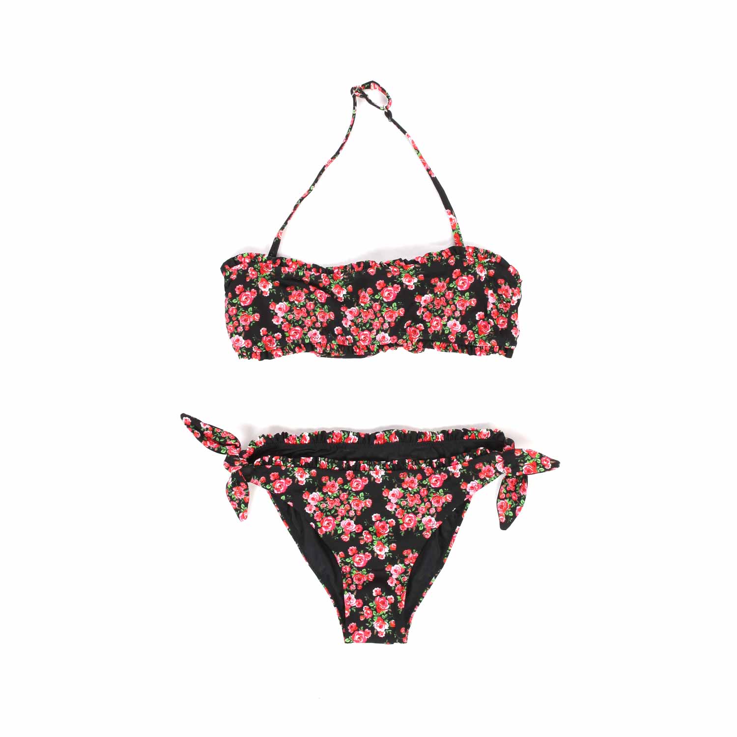 Bikini con rose sfondo nero - annameglio.com abbigliamento moda