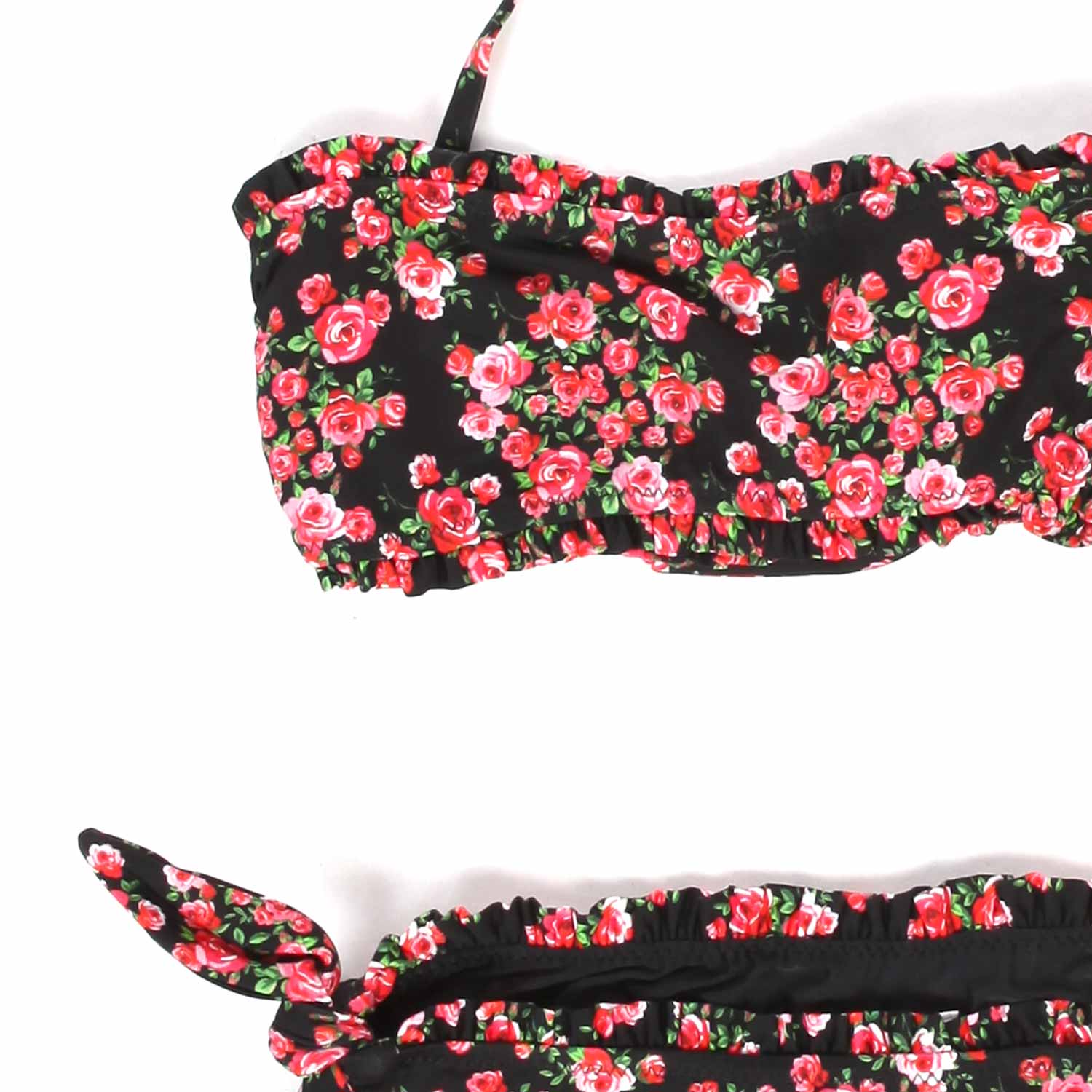 Bikini con rose sfondo nero - annameglio.com abbigliamento moda