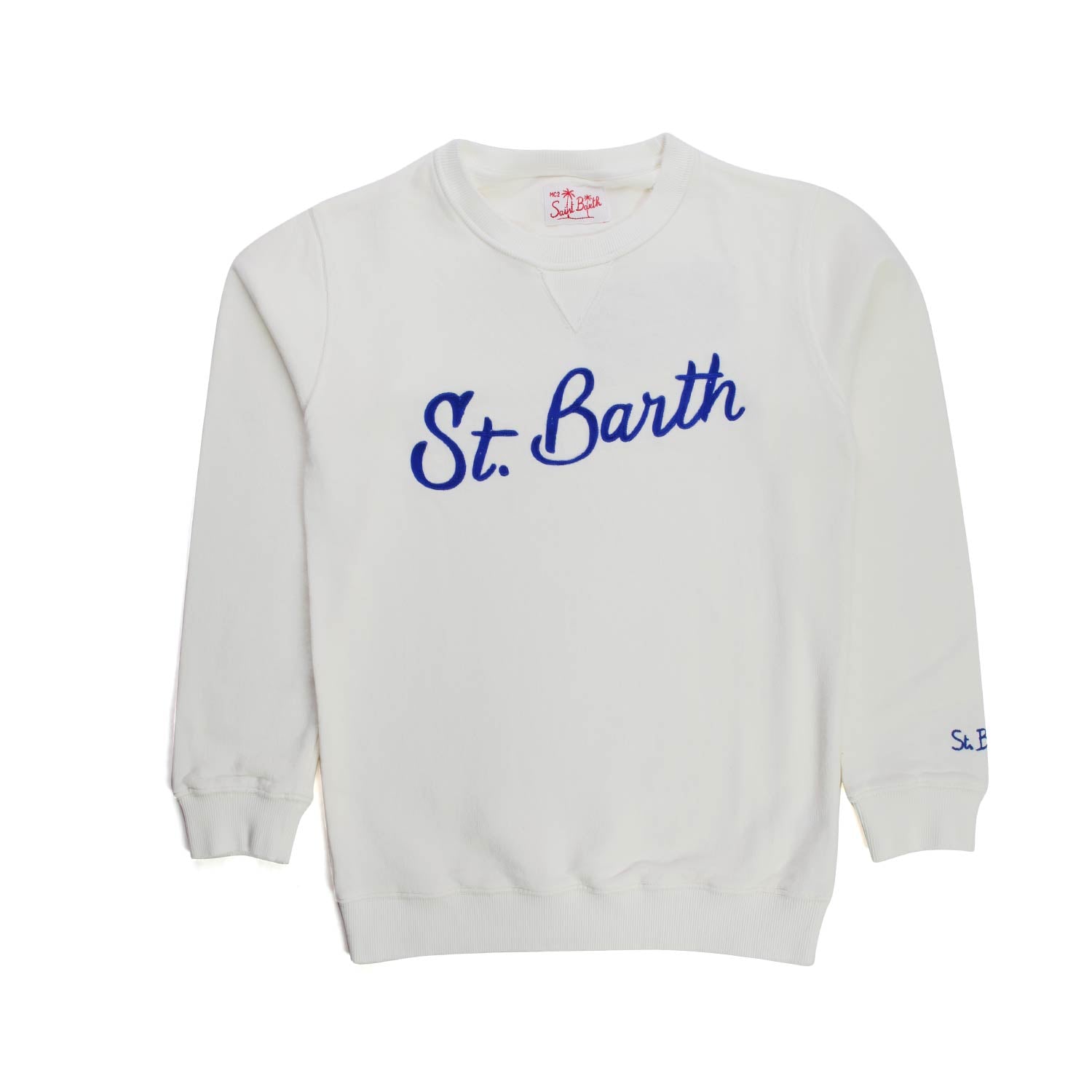 FELPA BIANCA CON LOGO BLU BAMBINO E TEENAGER - annameglio.com abbigliamento moda