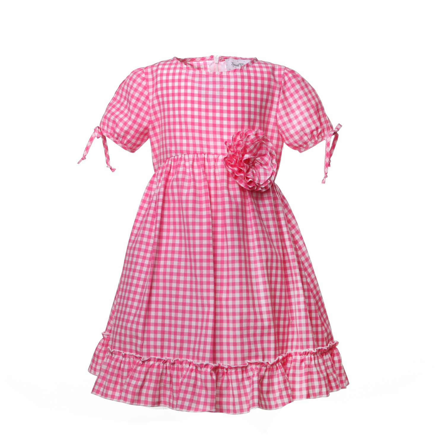 ABITO BIANCO E ROSA A QUADRETTI BAMBINA - annameglio.com abbigliamento moda