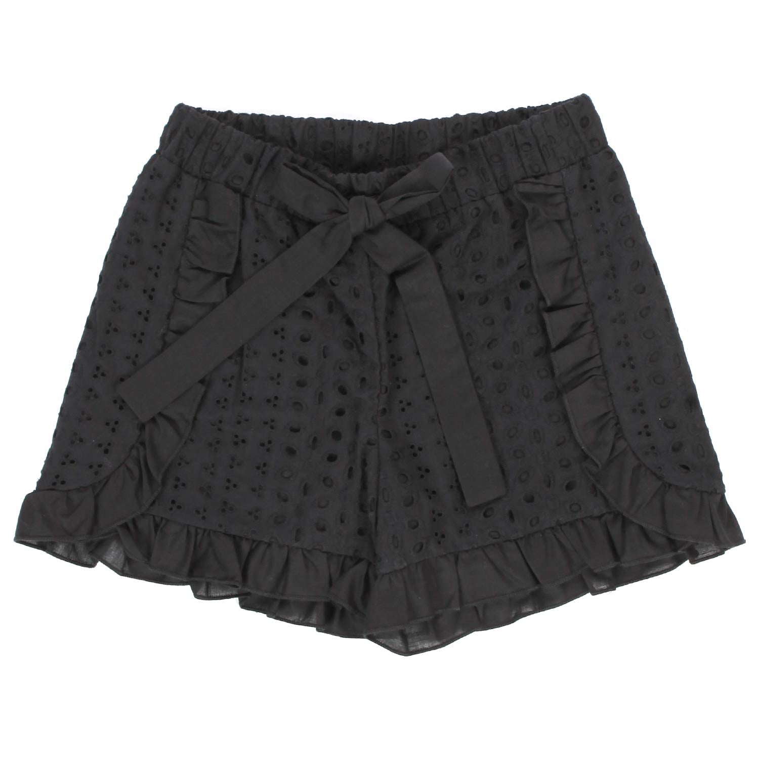 SHORTS NERI TRAFORATI BAMBINA - annameglio.com abbigliamento moda