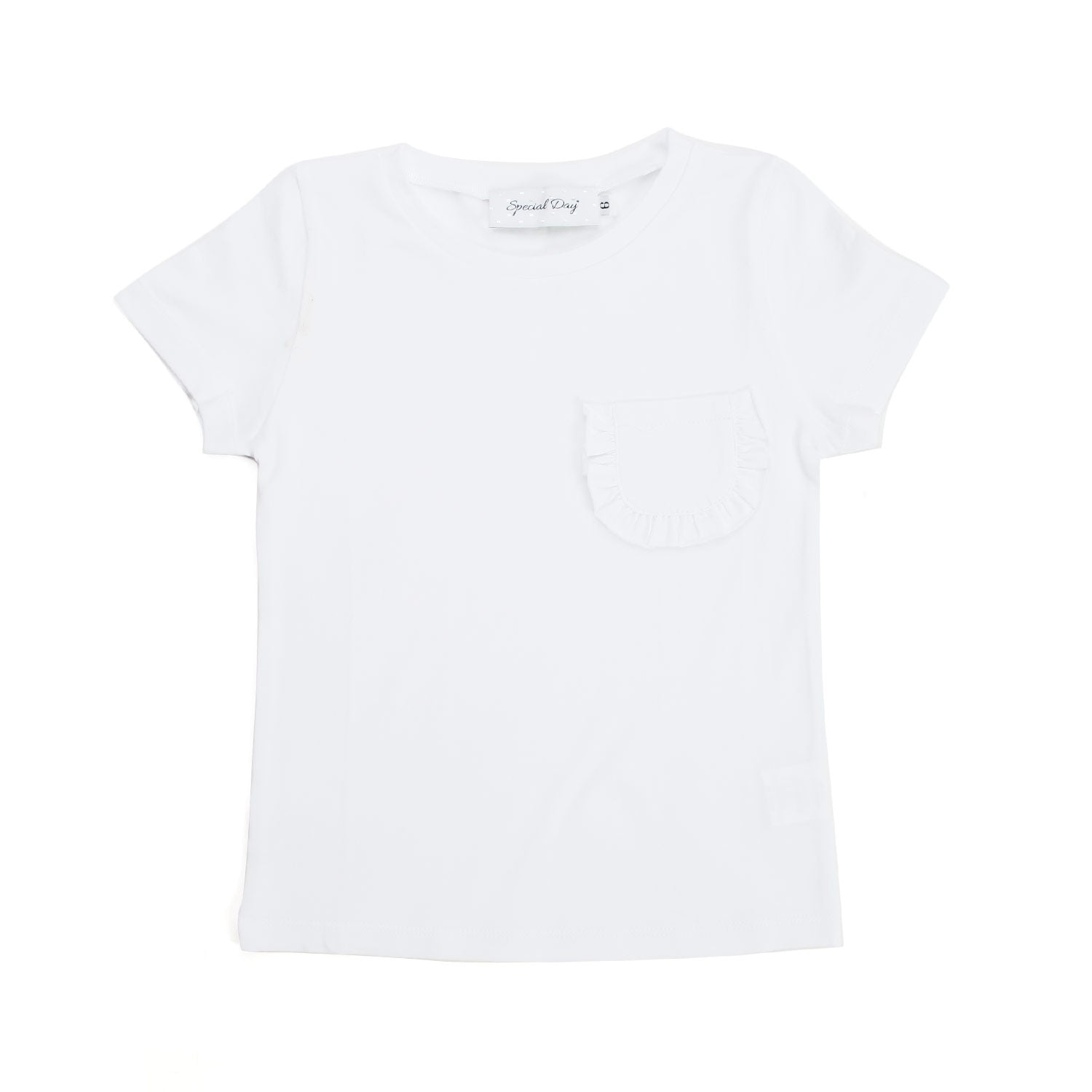 T-SHIRT BIANCA CON TASCHINO BAMBINA - annameglio.com abbigliamento moda