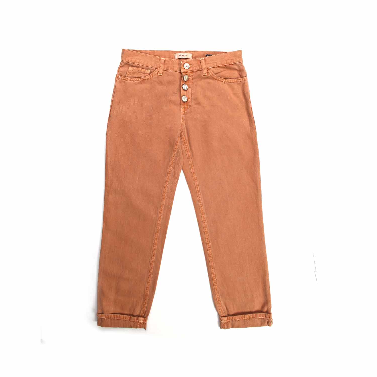 Pantalone denim gioiello rosa salmone - annameglio.com abbigliamento moda