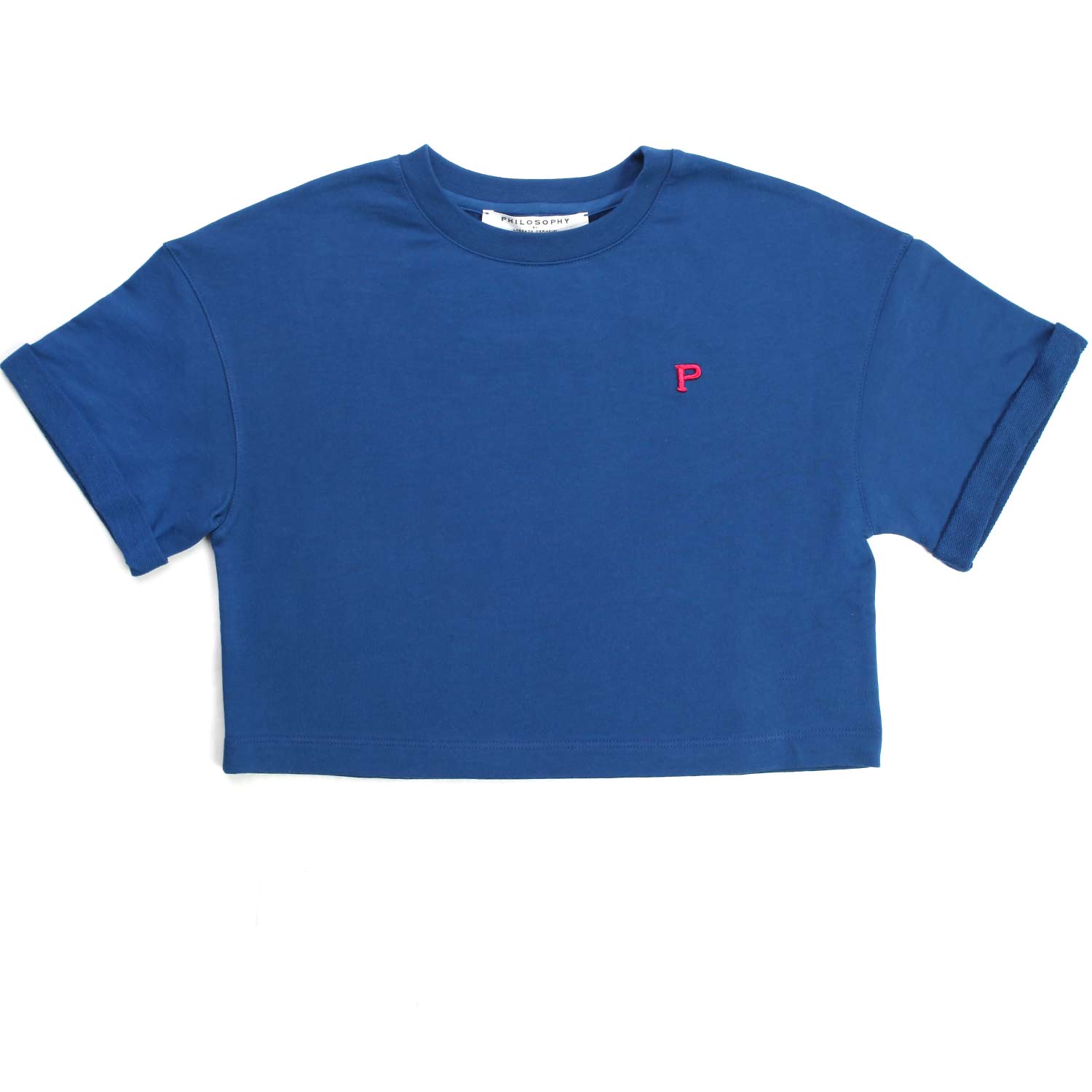 T-SHIRT CROPPED BLU TEEN BAMBINA - annameglio.com abbigliamento moda