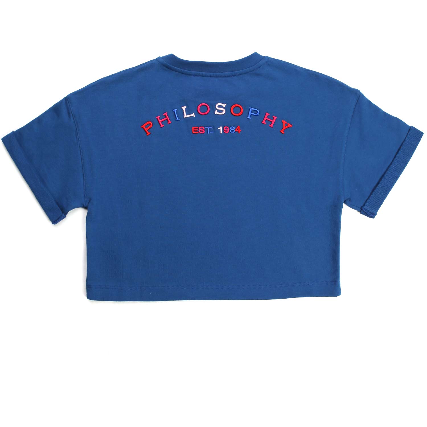 T-SHIRT CROPPED BLU TEEN BAMBINA - annameglio.com abbigliamento moda