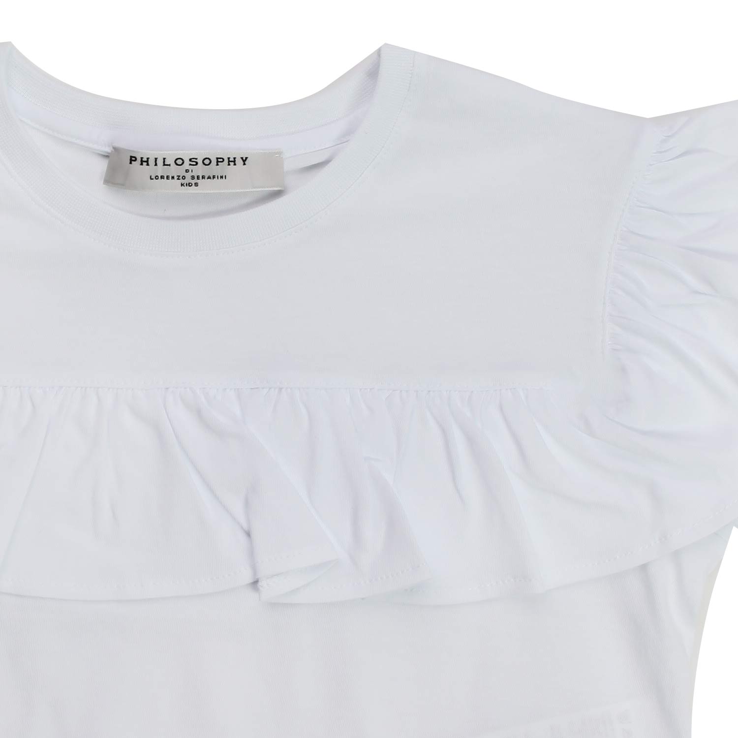 T-SHIRT BIANCA CON RUCHES GIRL - annameglio.com abbigliamento moda