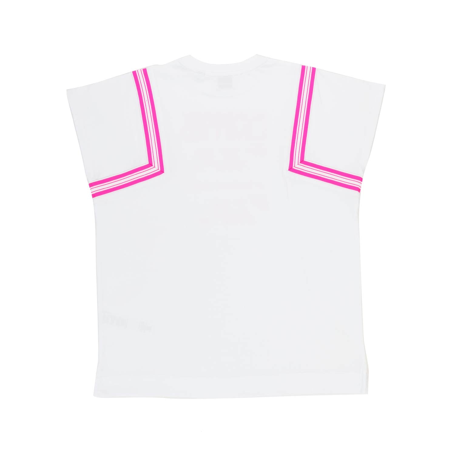 Top bianco con stampa rosa fluo - annameglio.com abbigliamento moda