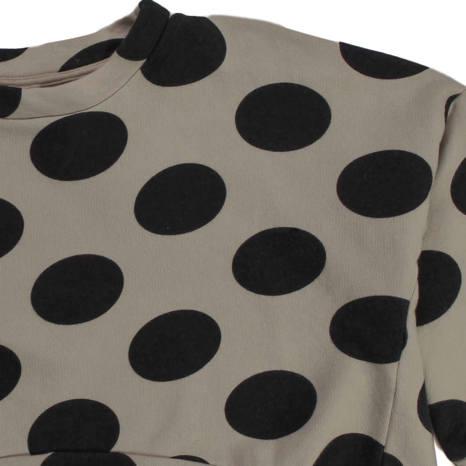FELPA BEIGE SCURO A POIS BAMBINA E TEENAGER - annameglio.com abbigliamento moda