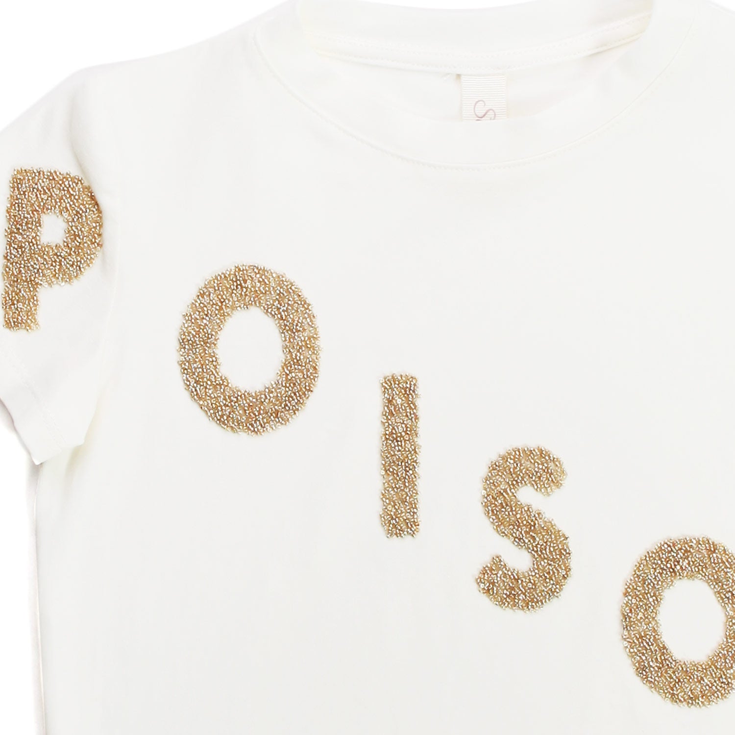 T-SHIRT CROPPED BIANCA E ORO BAMBINA E TEENAGER - annameglio.com abbigliamento moda