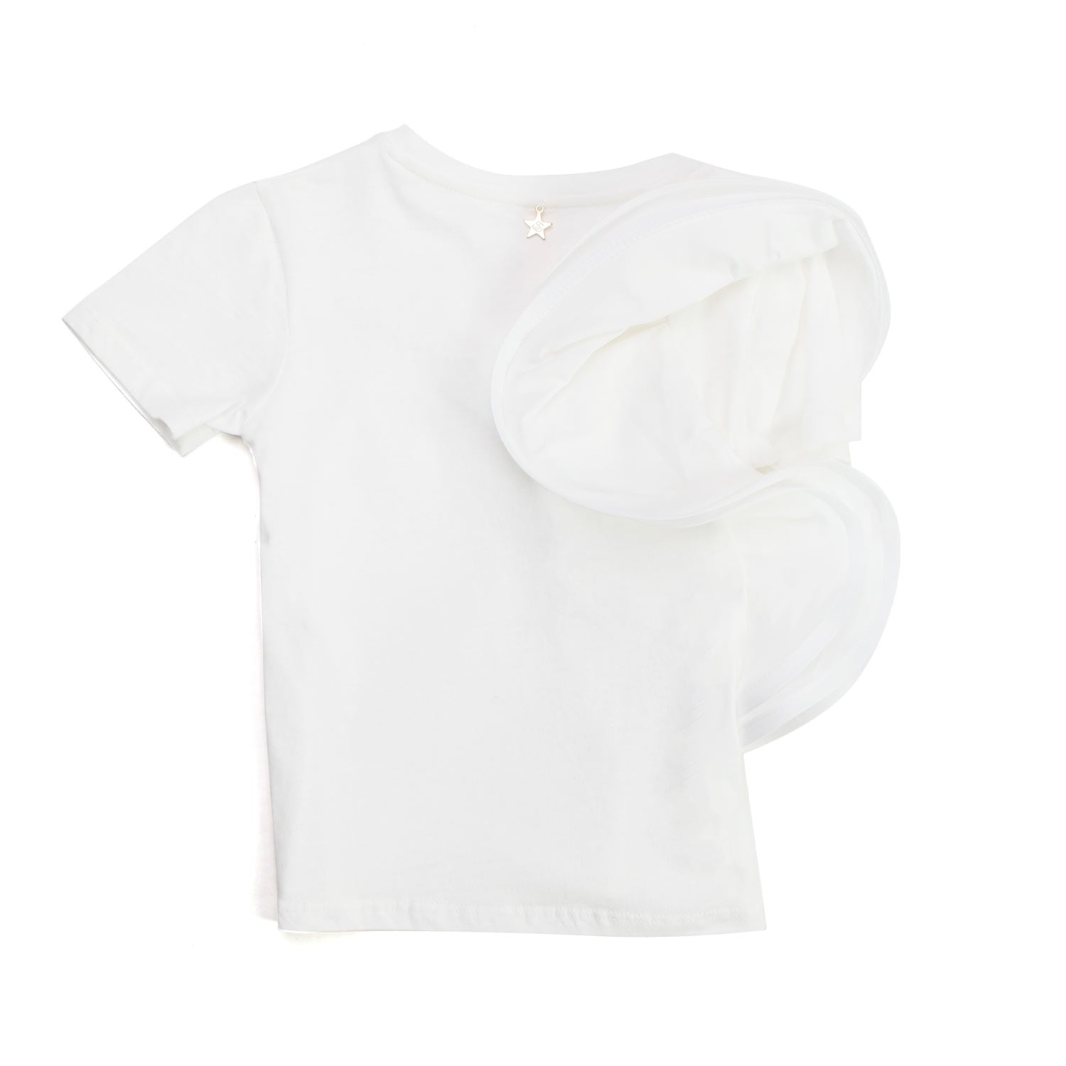 T-SHIRT BIANCA CON VOLANTS BAMBINA E TEENAGER - annameglio.com abbigliamento moda