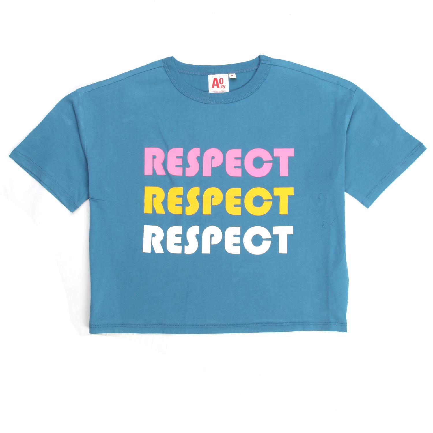 T-SHIRT RESPECT AZZURRA BAMBINA E TEENAGER - annameglio.com abbigliamento moda