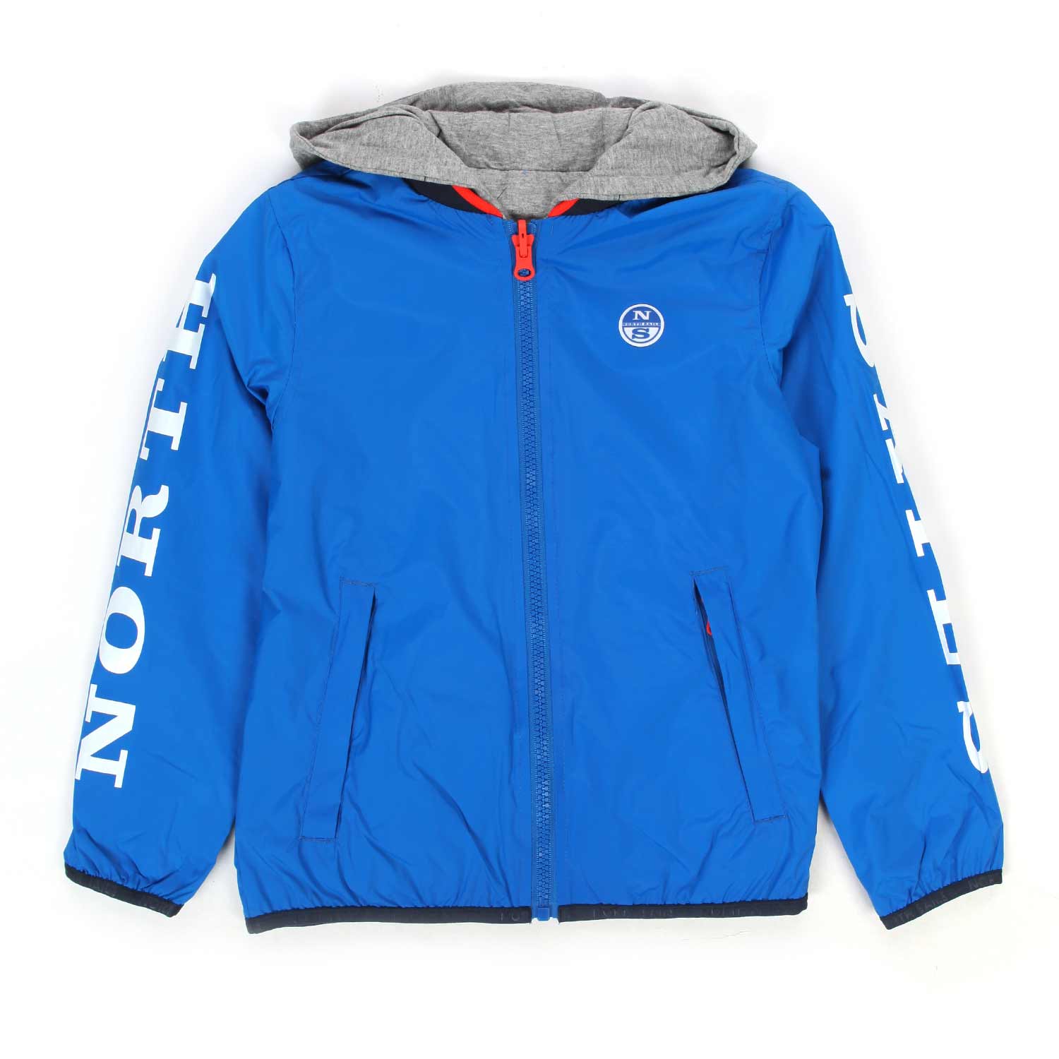 GIACCA NORTH AZZURRA E GRIGIA BAMBINO E TEENAGER - annameglio.com abbigliamento moda