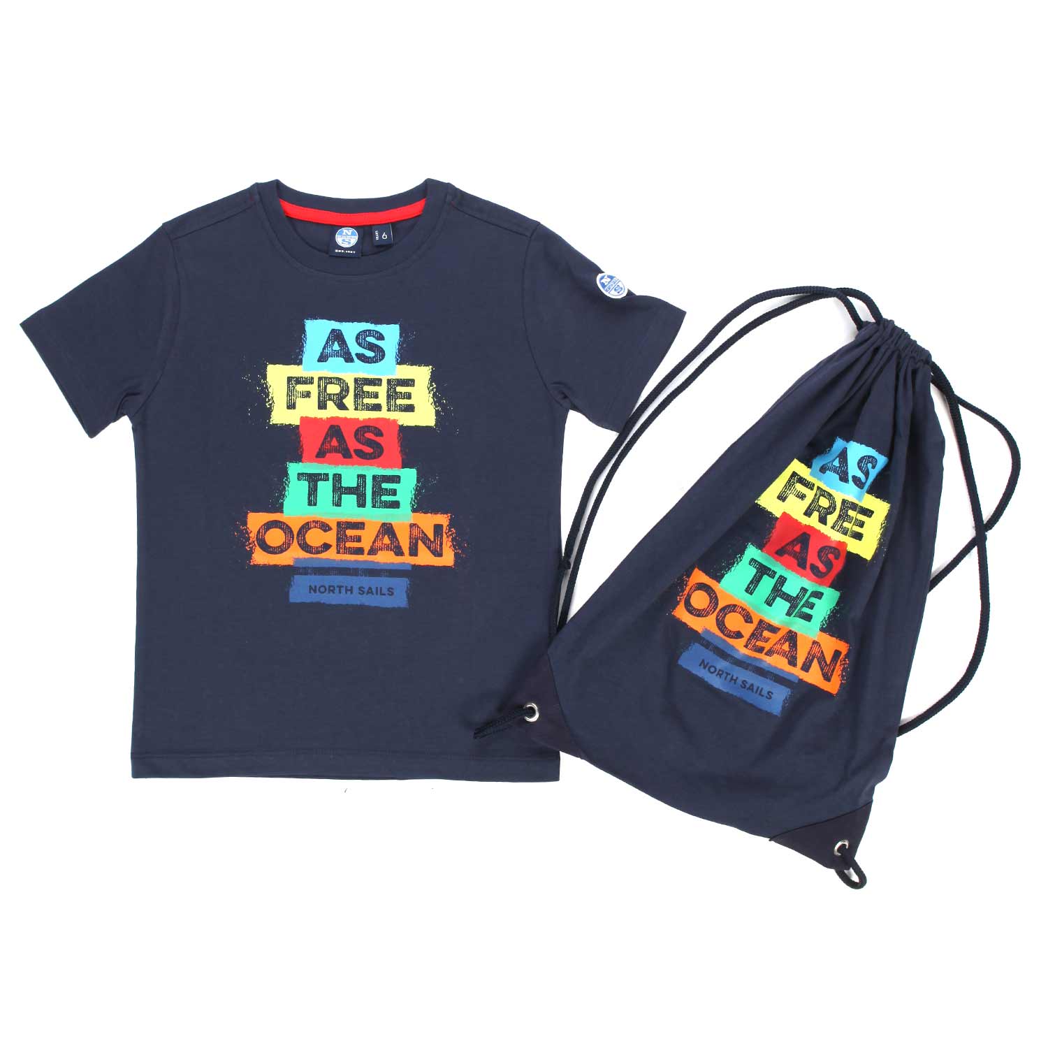 T-SHIRT BLU CON SACCA BAMBINO E TEENAGER - annameglio.com abbigliamento moda