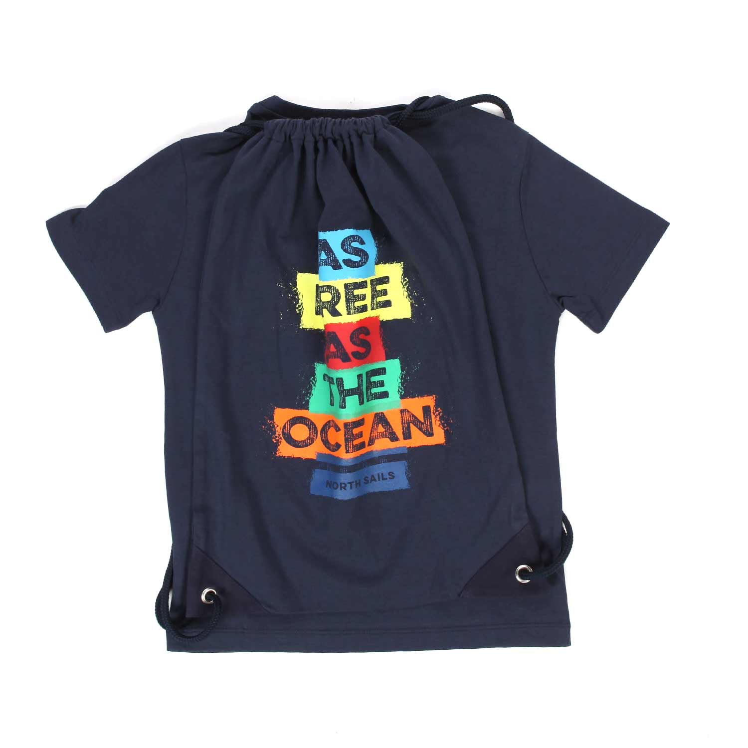 T-SHIRT BLU CON SACCA BAMBINO E TEENAGER - annameglio.com abbigliamento moda